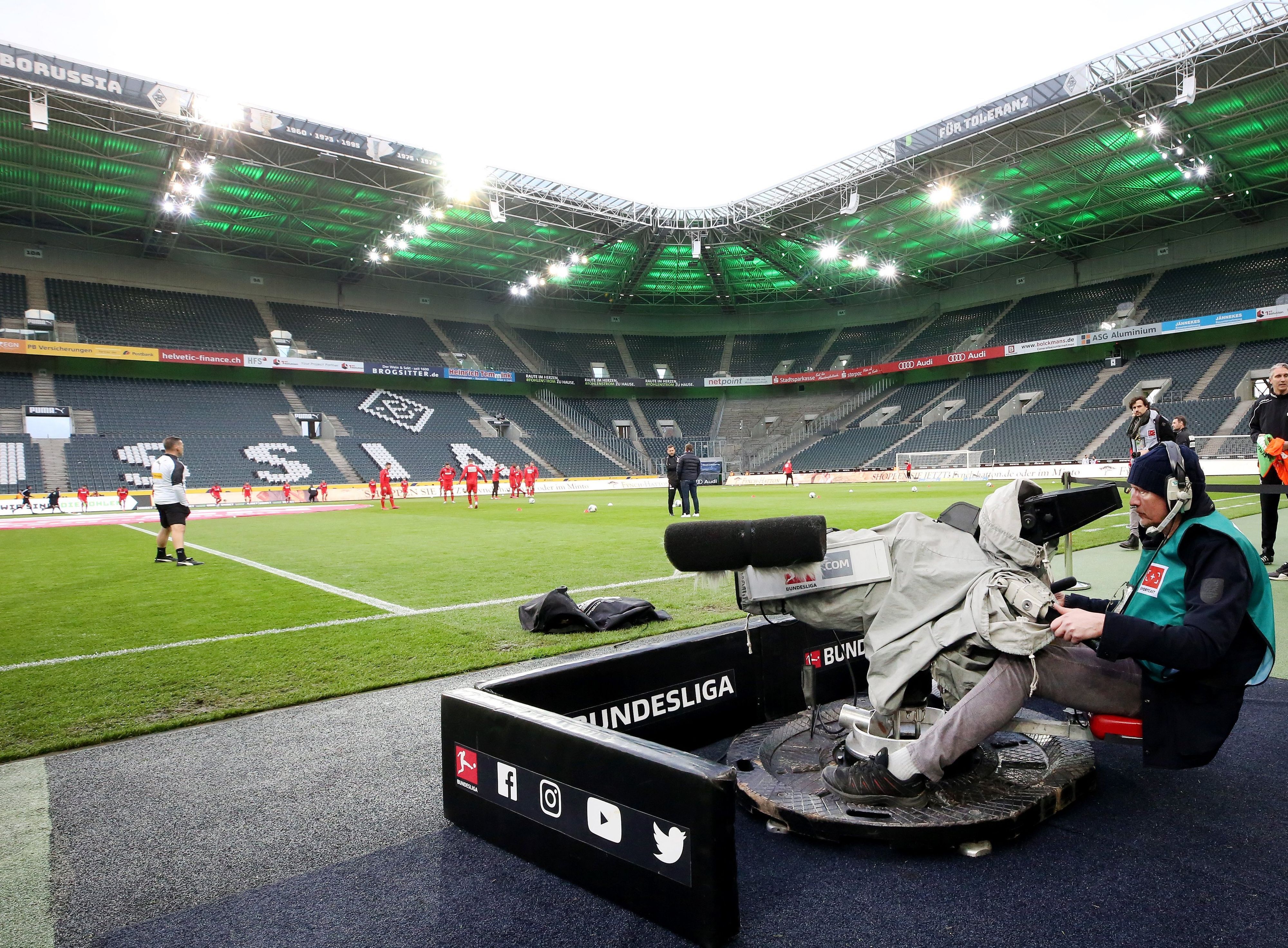 Das Stadion von Borussia Mönchengladbach beim Geisterderby gegen Köln