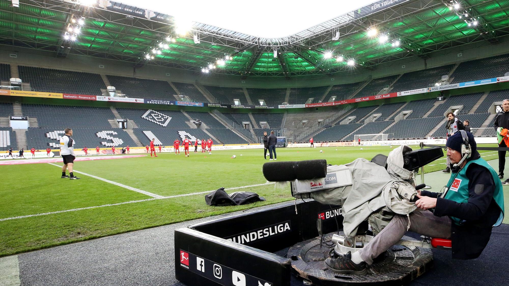 Das Stadion von Borussia Mönchengladbach beim Geisterderby gegen Köln