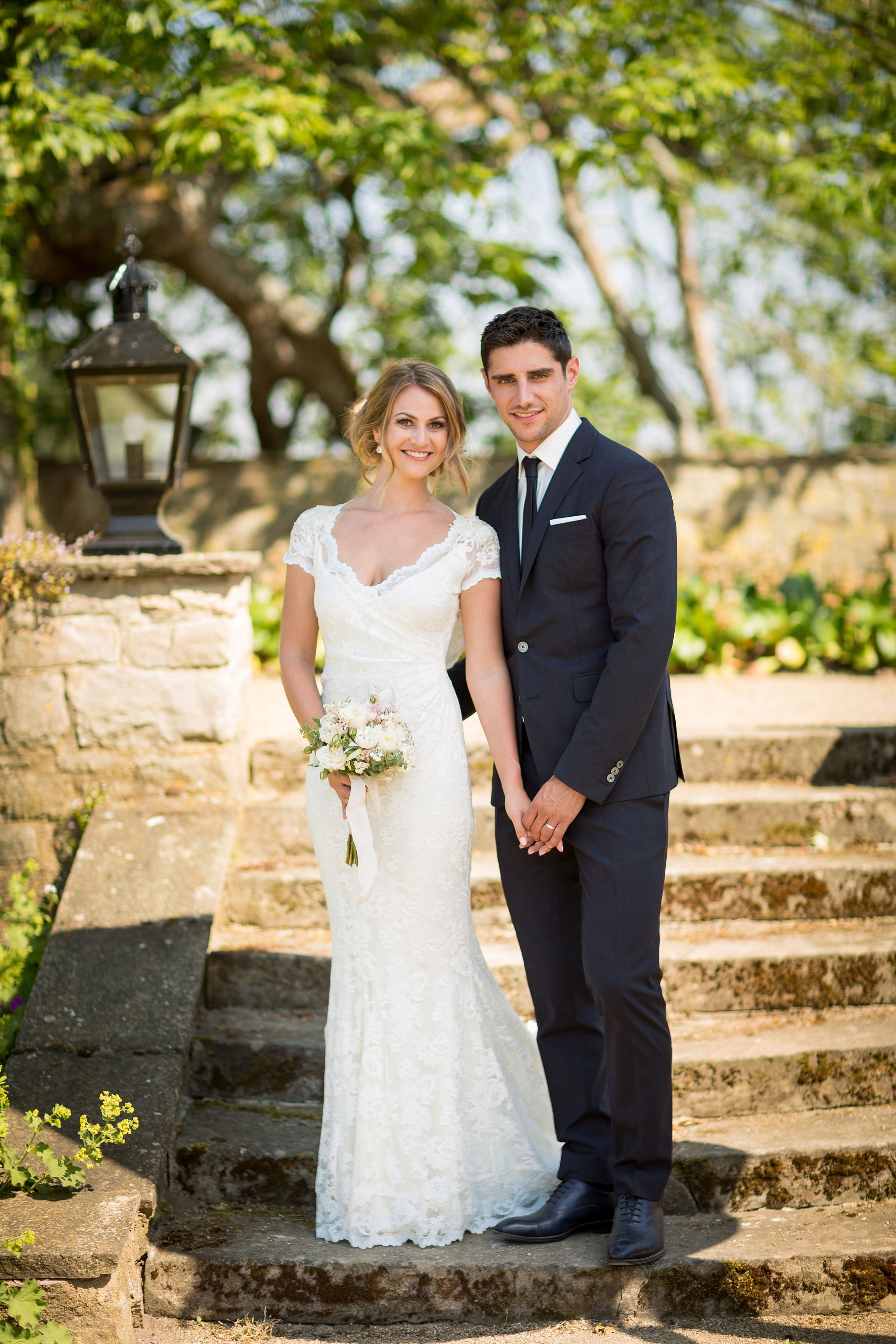 Im Juni 2015 heiratete Lars Stindl (r.) seine Frau Tanita (l.)