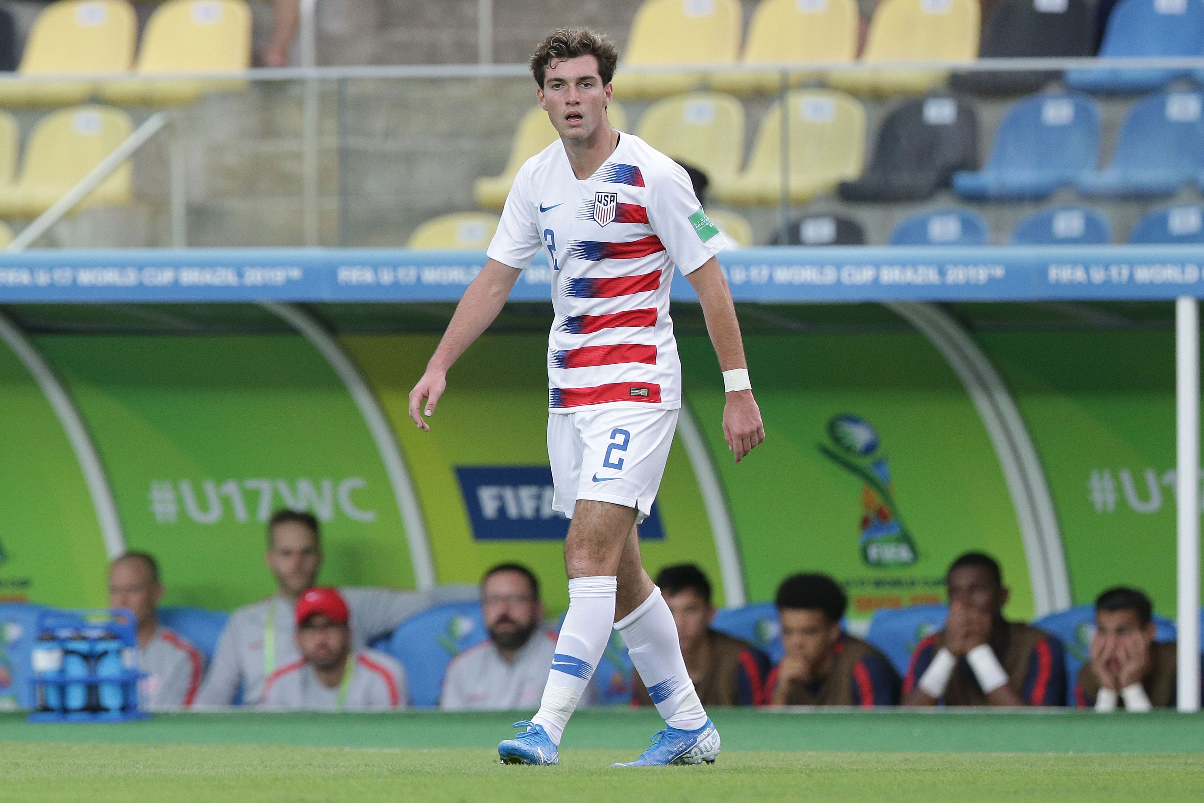 Verteidiger Joseph Scally, hier bei einem U-Nationalmannschafts-Spiel für die USA im Oktober 2019, stößt ab Januar 2021 zum Kader der Gladbacher Borussia.