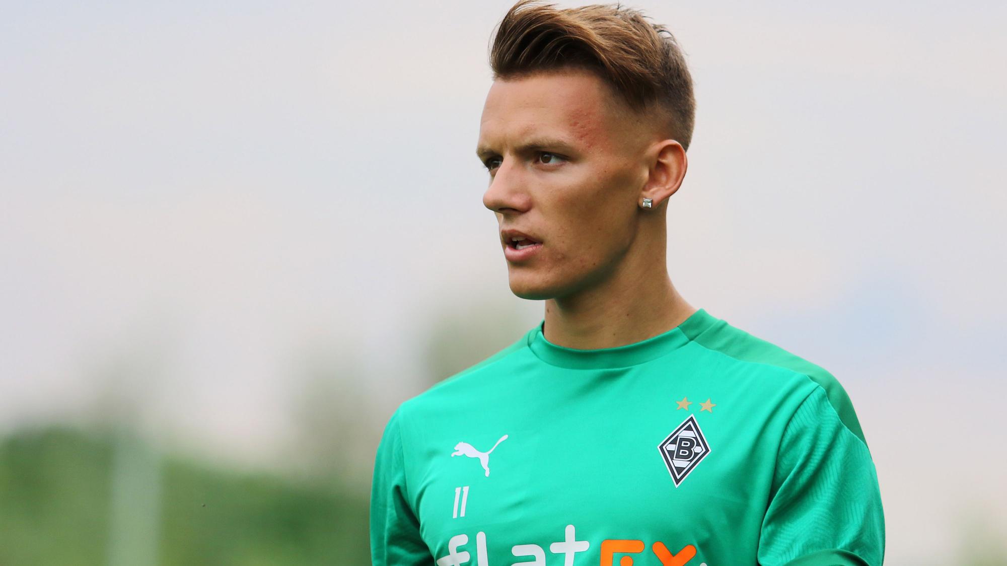 Hannes Wolf, Spieler von Borussia Mönchengladbach, während eines Trainings der Fohlenelf im Borussia-Park.