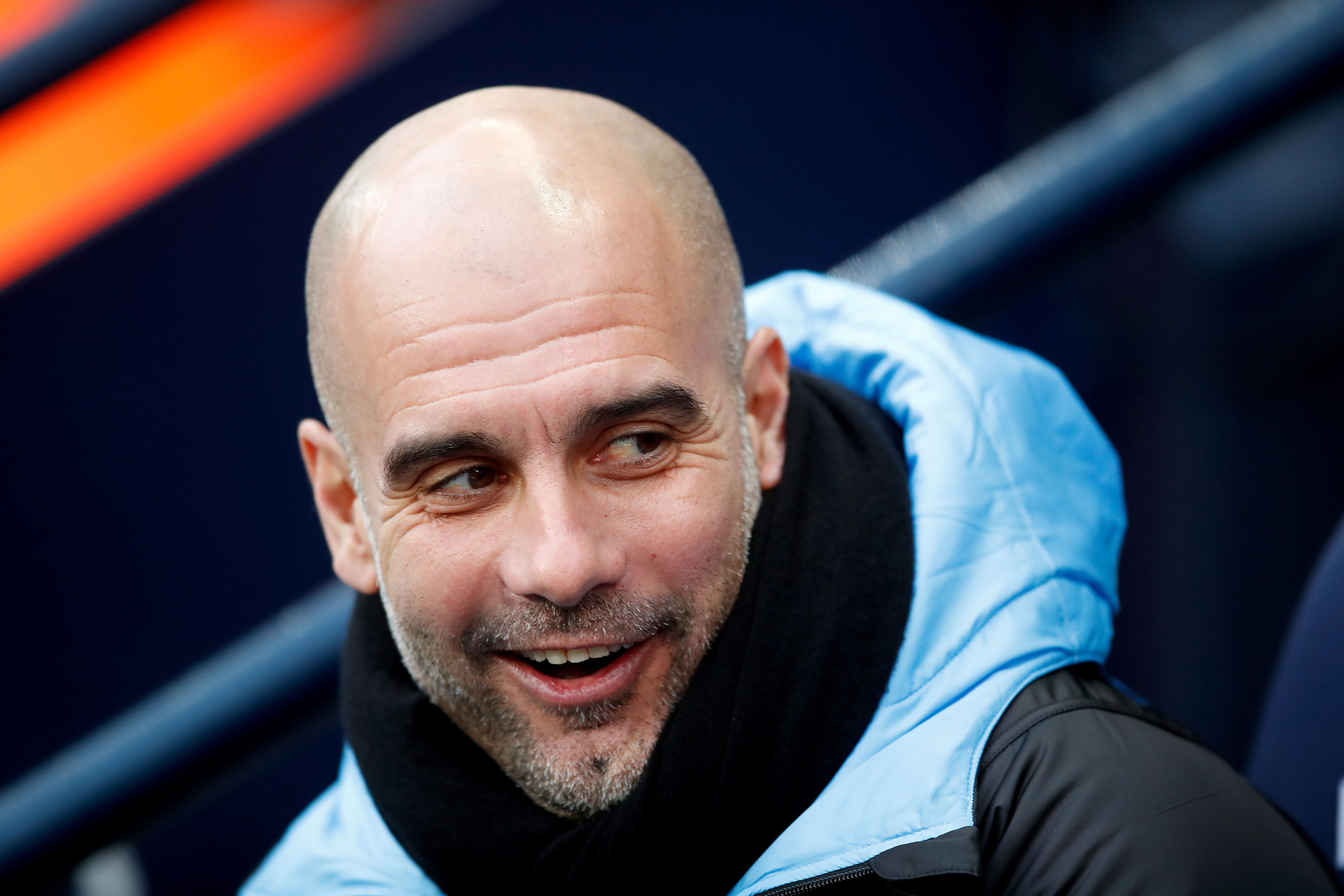 Manchester Citys Trainer Pep Guardiola am 18.01.2020 beim Premier-League-Match gegen Crystal Palace.