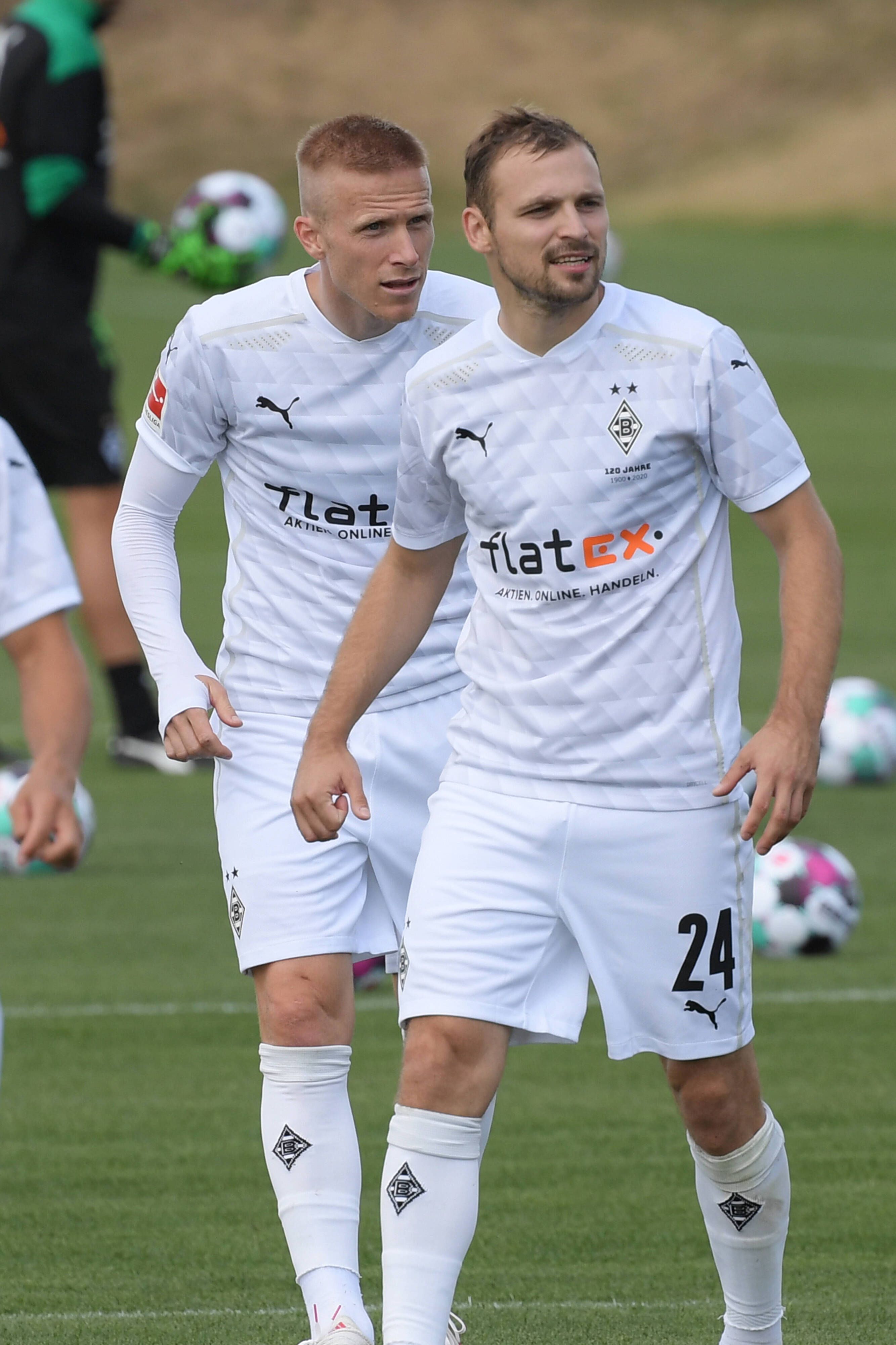 Oscar Wendt (l.) und Tony Jantschke (r.) trainieren im Sommer 2020 gemeinsam im Borussia-Park.