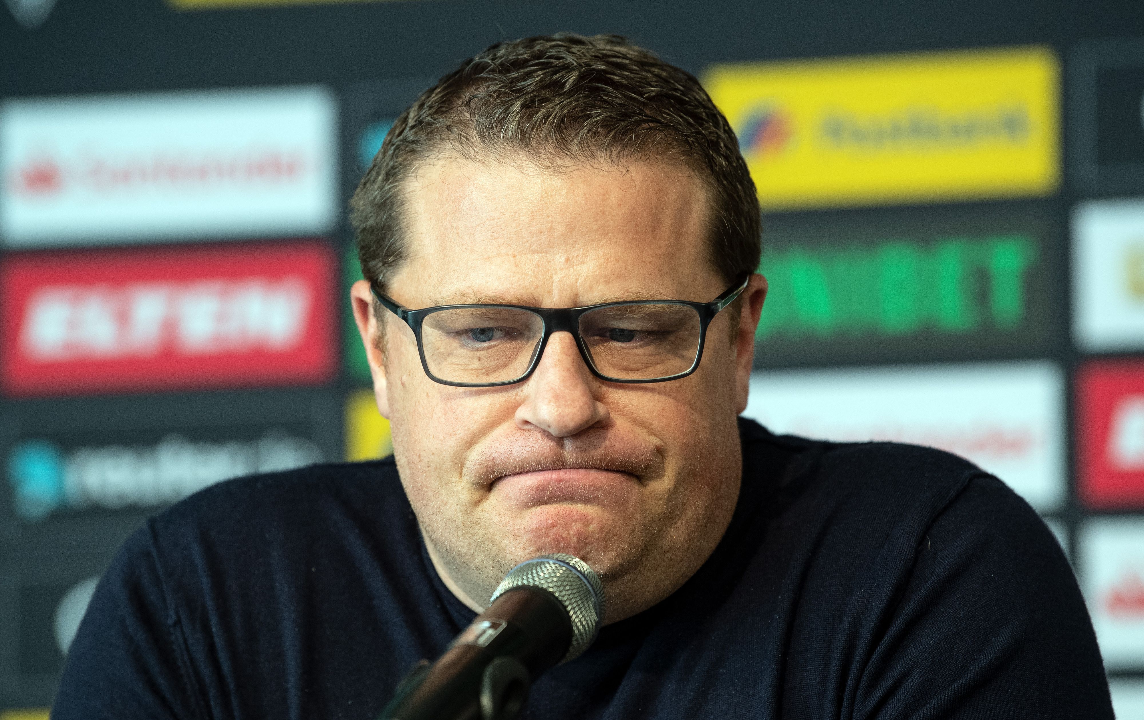 Borussias Sportdirektor Max Eberl bei einer Pressekonferenz am 02.04.2019.
