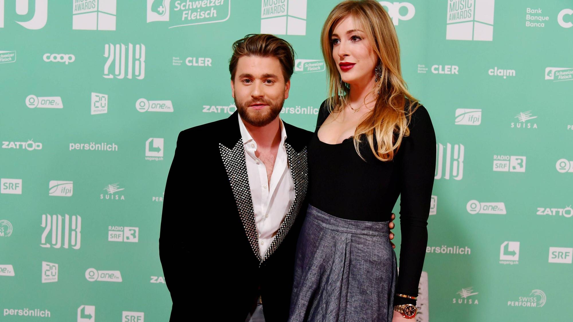 Alana Netzer (r.) und Freund Baschi bei den Swiss Music Awards am 09.02.2018 in Zürich.