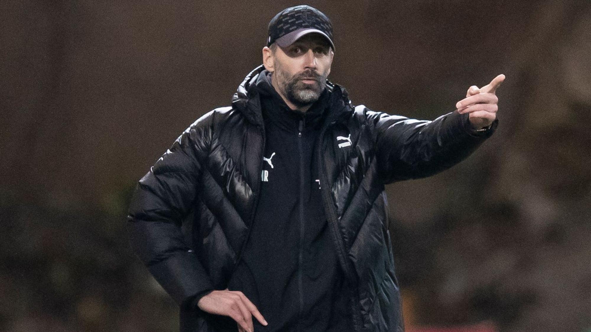 Borussia-Coach Marco Rose beim DFB-Pokal-Spiel in Elversberg am 22. Dezember 2020.