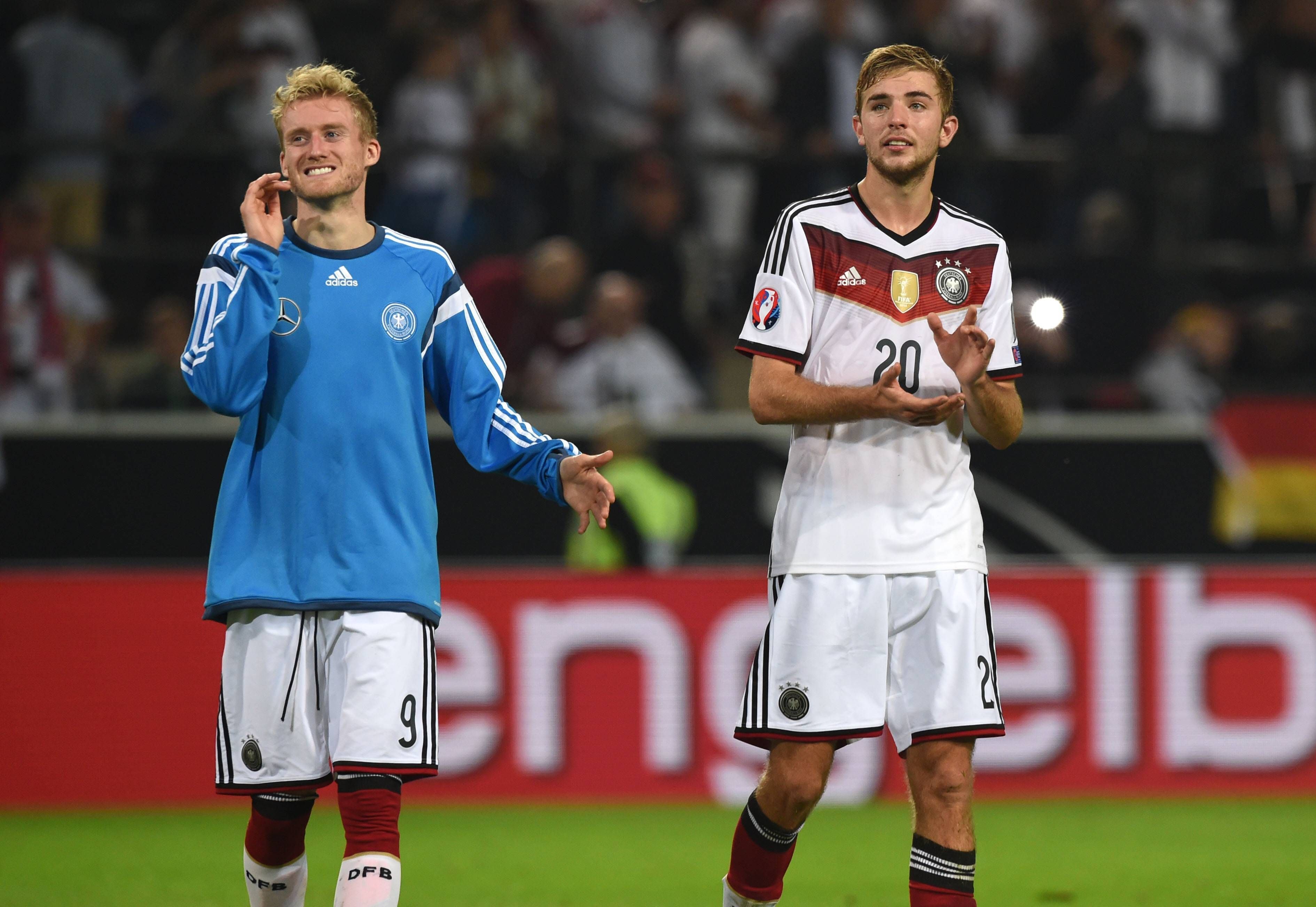 Christoph Kramer (Deutschland), re.und Andre Schürrle beim Spiel der DFB-Elf gegen Schottland in der Saison 2014/15.