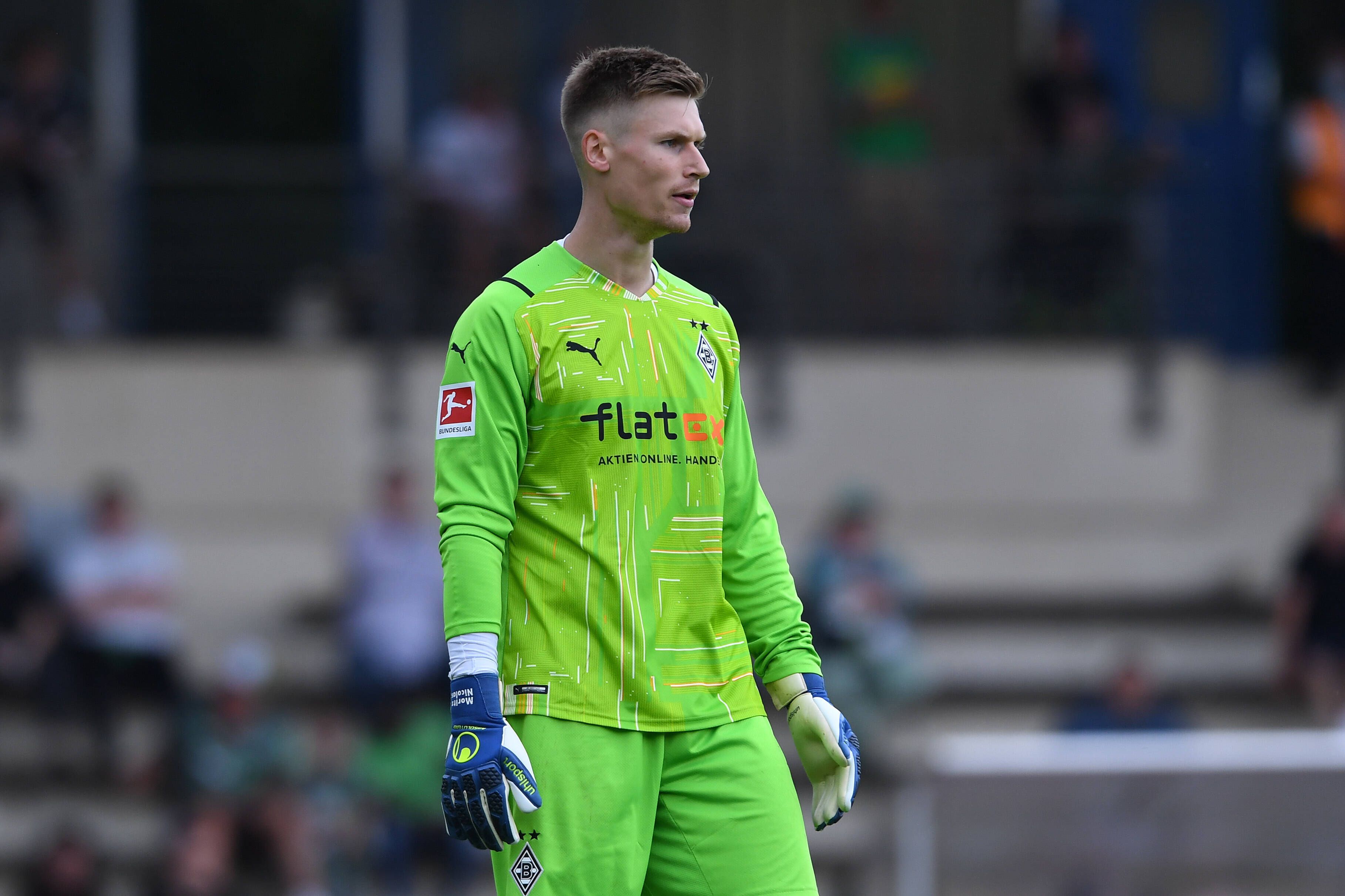 Moritz Nicolas hat seinen Vertrag bei Bundesligist Borussia Mönchengladbach bis 2026 verlängert. Dieses Foto stammt vom Testspiel Borussia Mönchengladbach gegen Viktoria Köln am 10. Juli 2021 im Grenzlandstadion in Mönchengladbach.