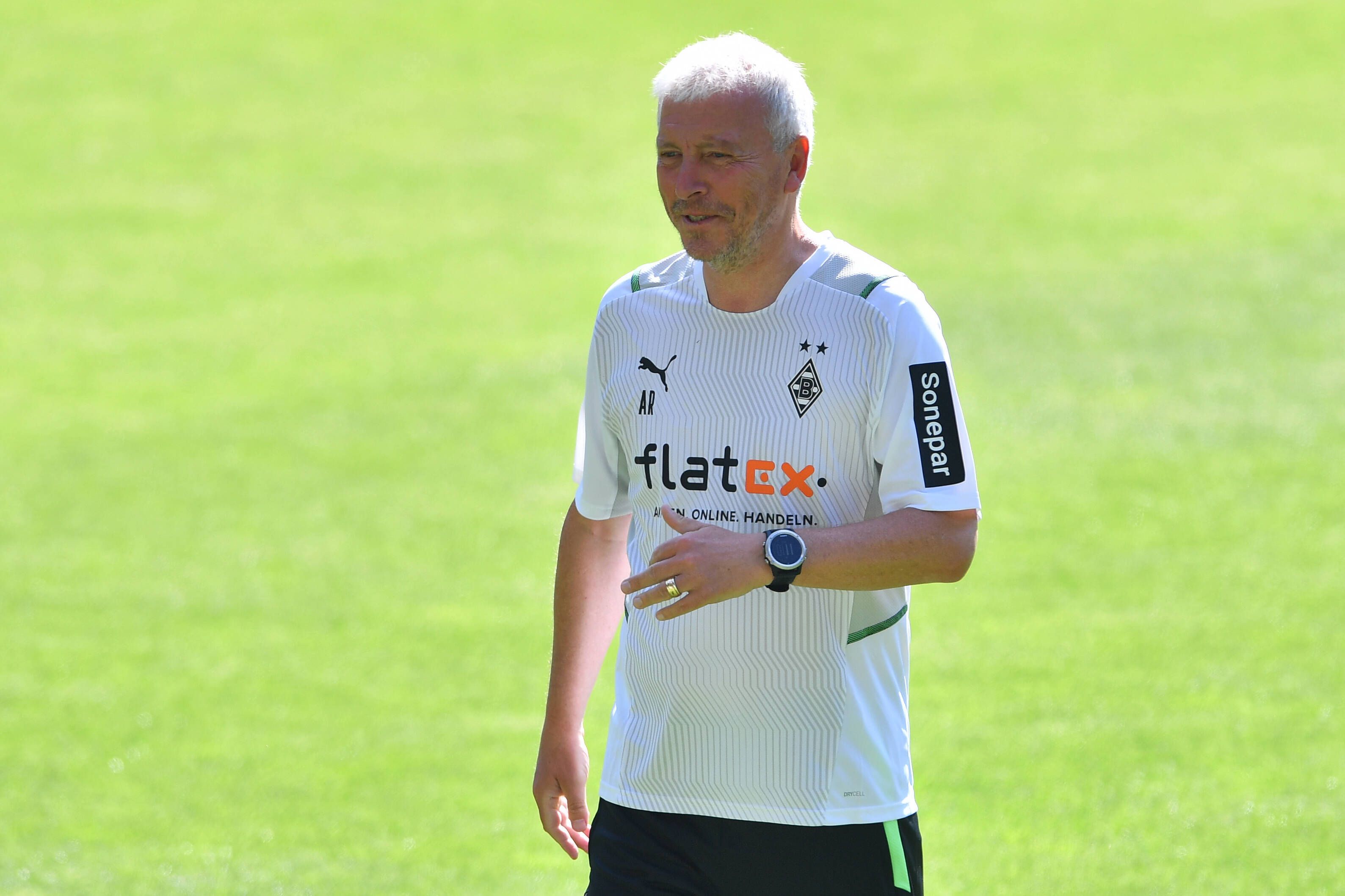Armin Reutershahn, hier am 3. Juli 2021 beim Trainingsauftakt von Borussia Mönchengladbach im Borussia-Park.
