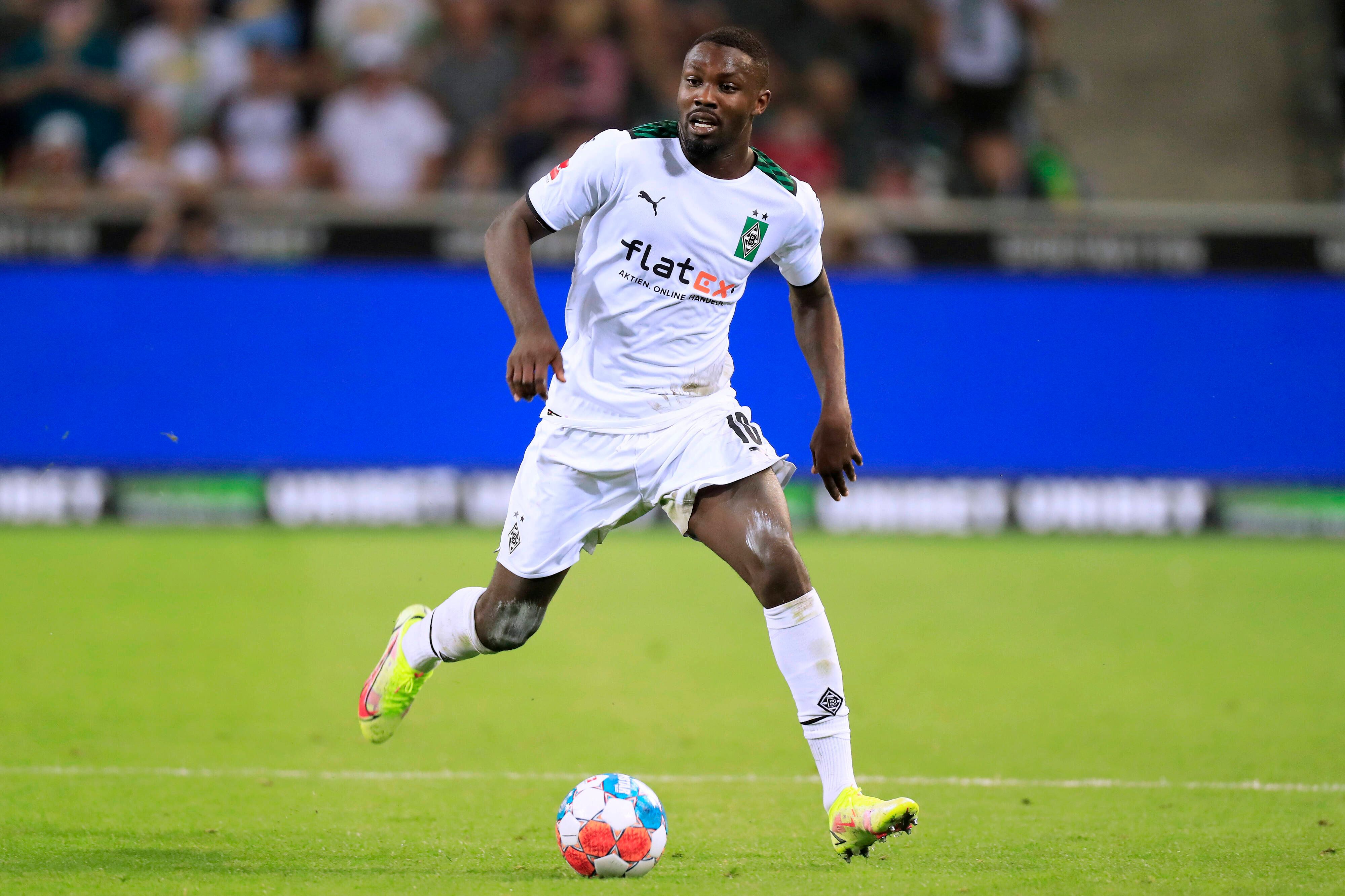 Marcus Thuram am ersten Spieltag der Saison 2021/22 im Trikot von Borussia Mönchengladbach gegen den FC Bayern München.
