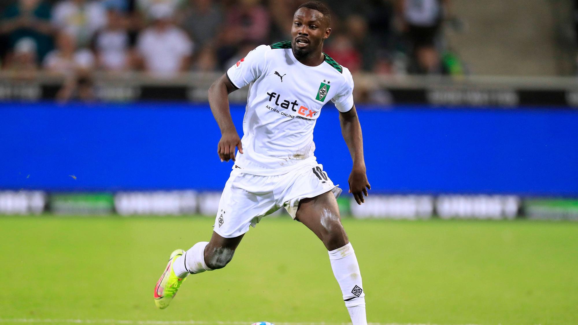 Marcus Thuram am ersten Spieltag der Saison 2021/22 im Trikot von Borussia Mönchengladbach gegen den FC Bayern München.