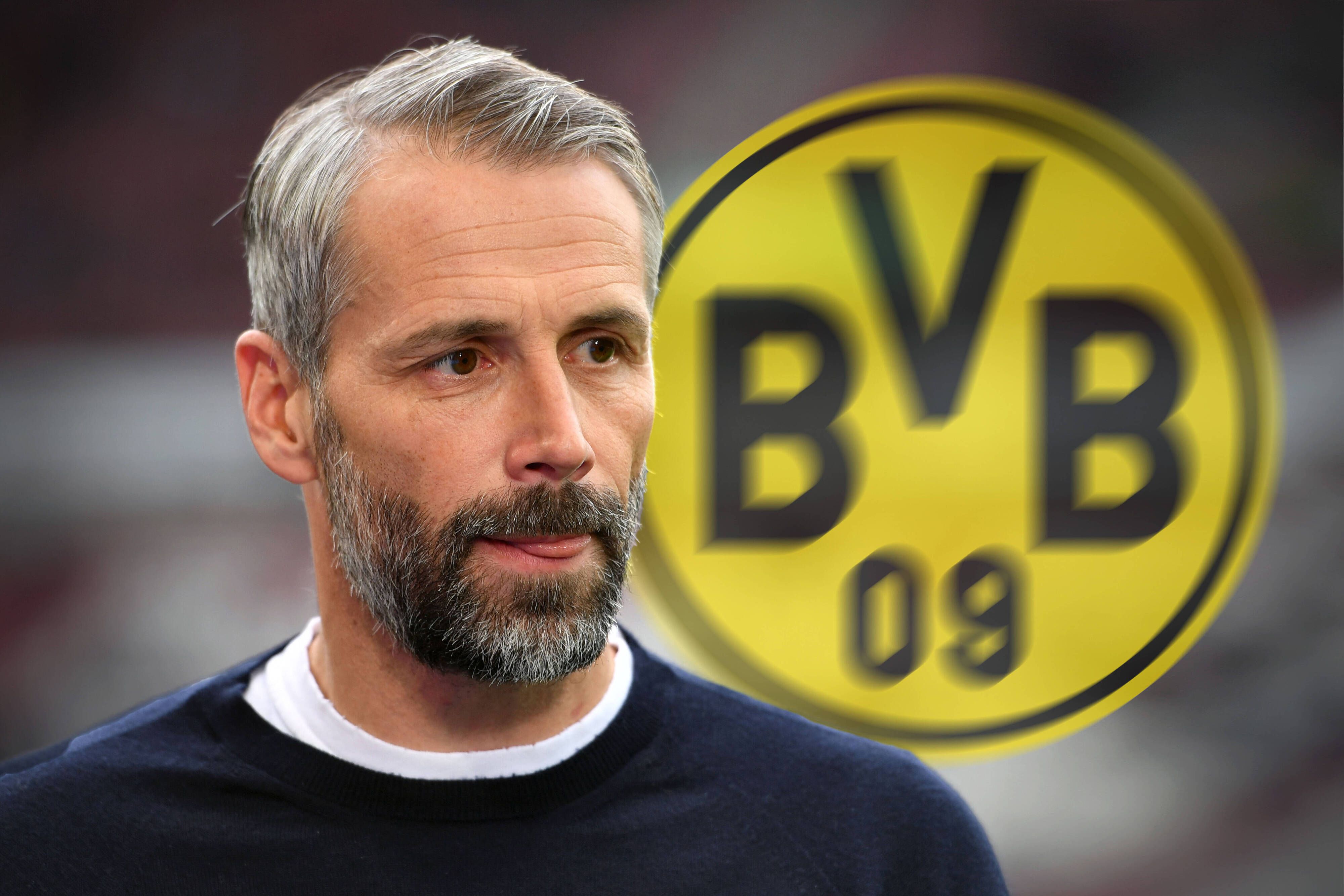 Dortmund-Trainer Marco Rose, hier zu sehen am 29. Februar 2021 in Augsburg, steht vor seiner ersten Rückkehr zu Ex-Klub Borussia Mönchengladbach. Marco Rose blickt nach vorne, seine Zunge ist zu sehen.