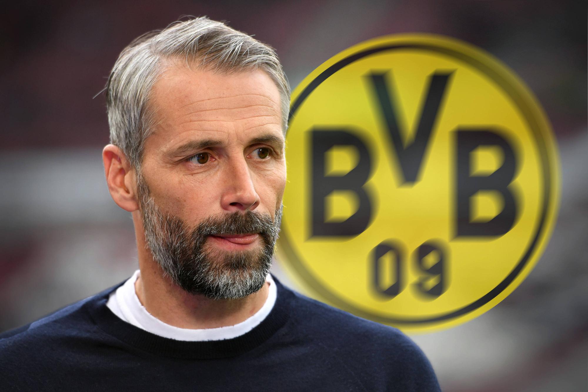 Dortmund-Trainer Marco Rose, hier zu sehen am 29. Februar 2021 in Augsburg, steht vor seiner ersten Rückkehr zu Ex-Klub Borussia Mönchengladbach. Marco Rose blickt nach vorne, seine Zunge ist zu sehen.