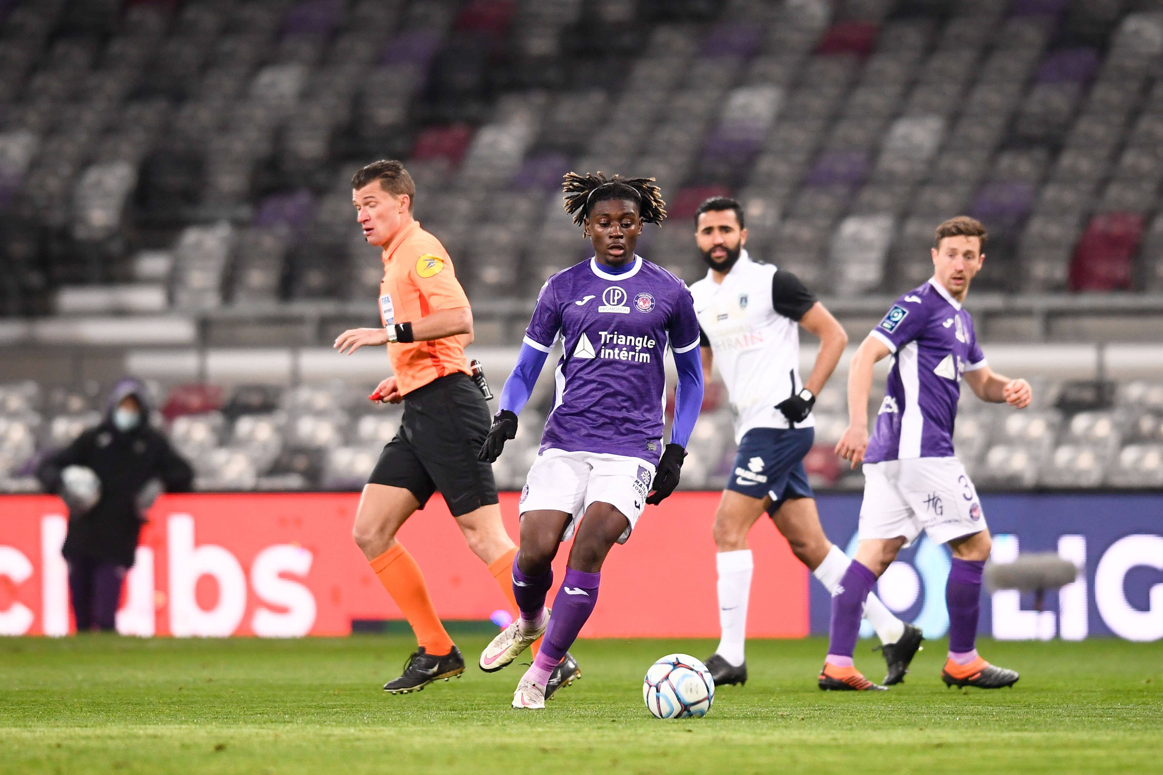 Mittelfeldspieler Kouadio Koné vom FC Toulouse, hier im Spiel gegen Paris FC am 5. Januar 2021, steht vor einem Wechsel zu Borussia Mönchengladbach