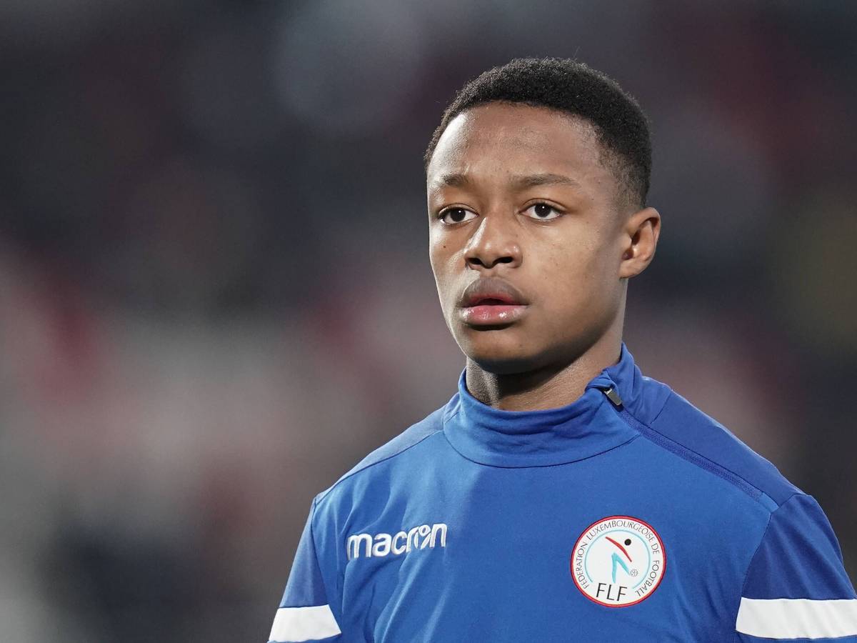 Yvandro Borges Sanches, Top-Talent von Borussia Mönchengladbach, vor dem Länderspiel mit Luxemburg gegen Irland am 14. November 2021 im „Stade de Luxembourg“.