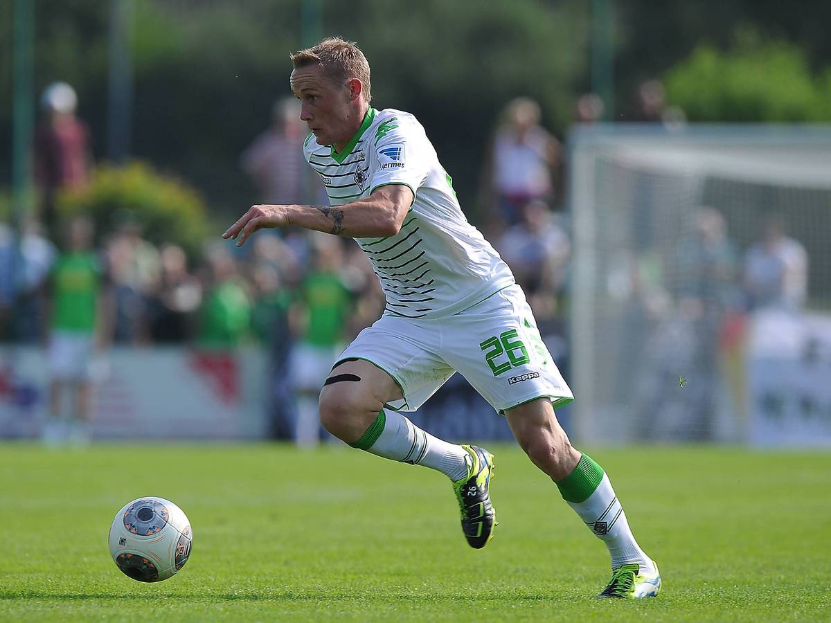 Sven Michel bei einem Testspiel von Borussia Mönchengladbach gegen Lierse SK am 6. Juli 2013 im Waldstadion Beeck in Wegberg.
