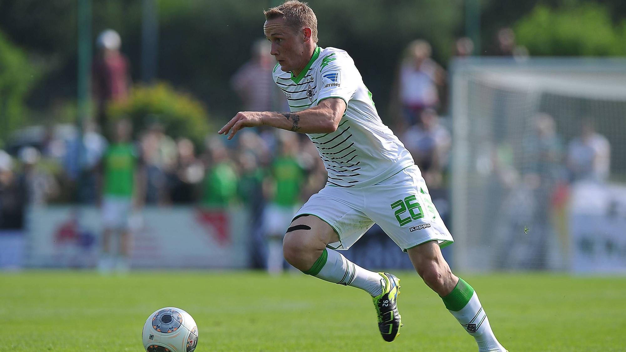 Sven Michel bei einem Testspiel von Borussia Mönchengladbach gegen Lierse SK am 6. Juli 2013 im Waldstadion Beeck in Wegberg.