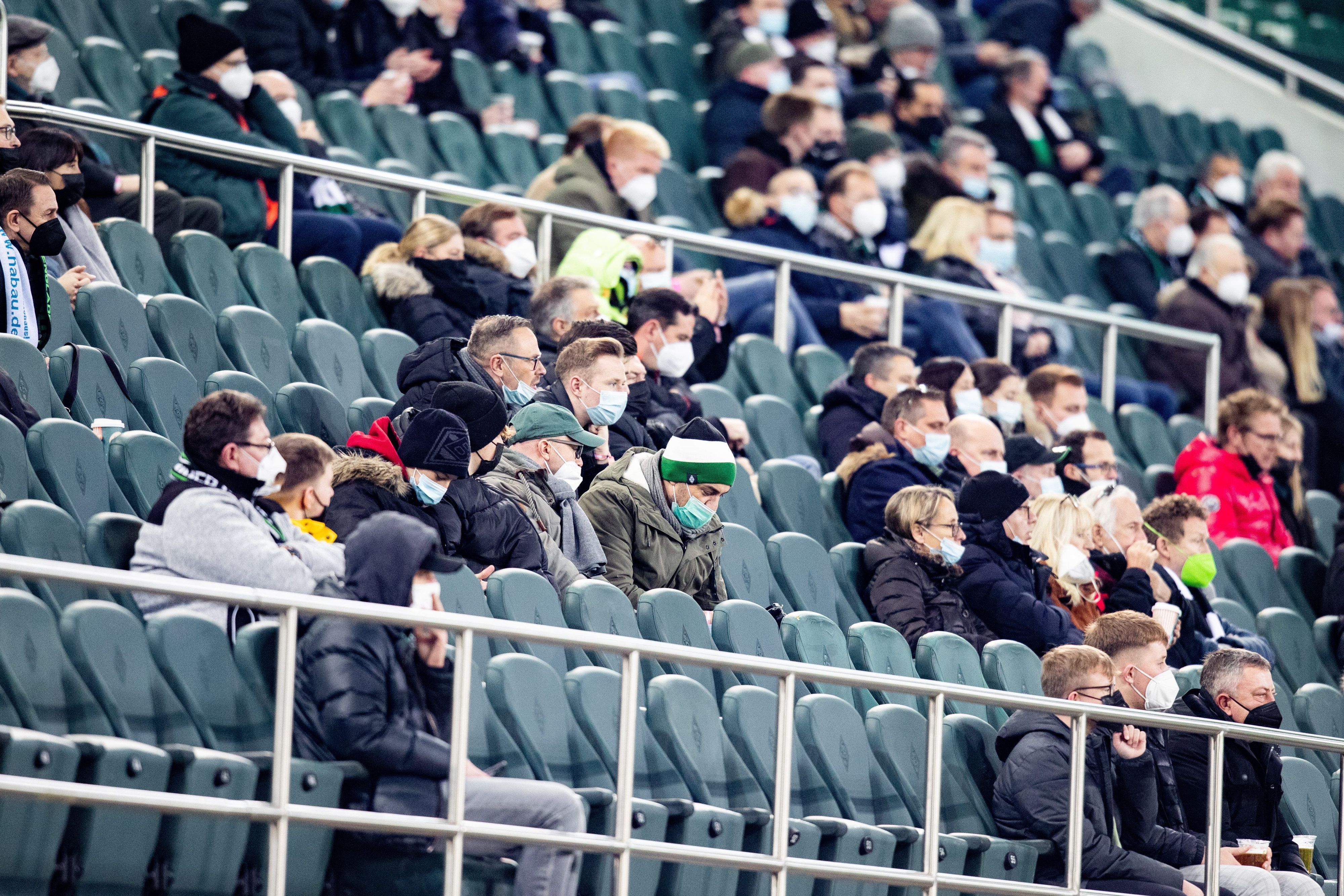 Nur etwas mehr als 10.000 Personen waren bei Borussia Mönchengladbachs 0:6-Klatsche gegen den SC Freiburg am 5. Dezember 2021 im Borussia-Park.