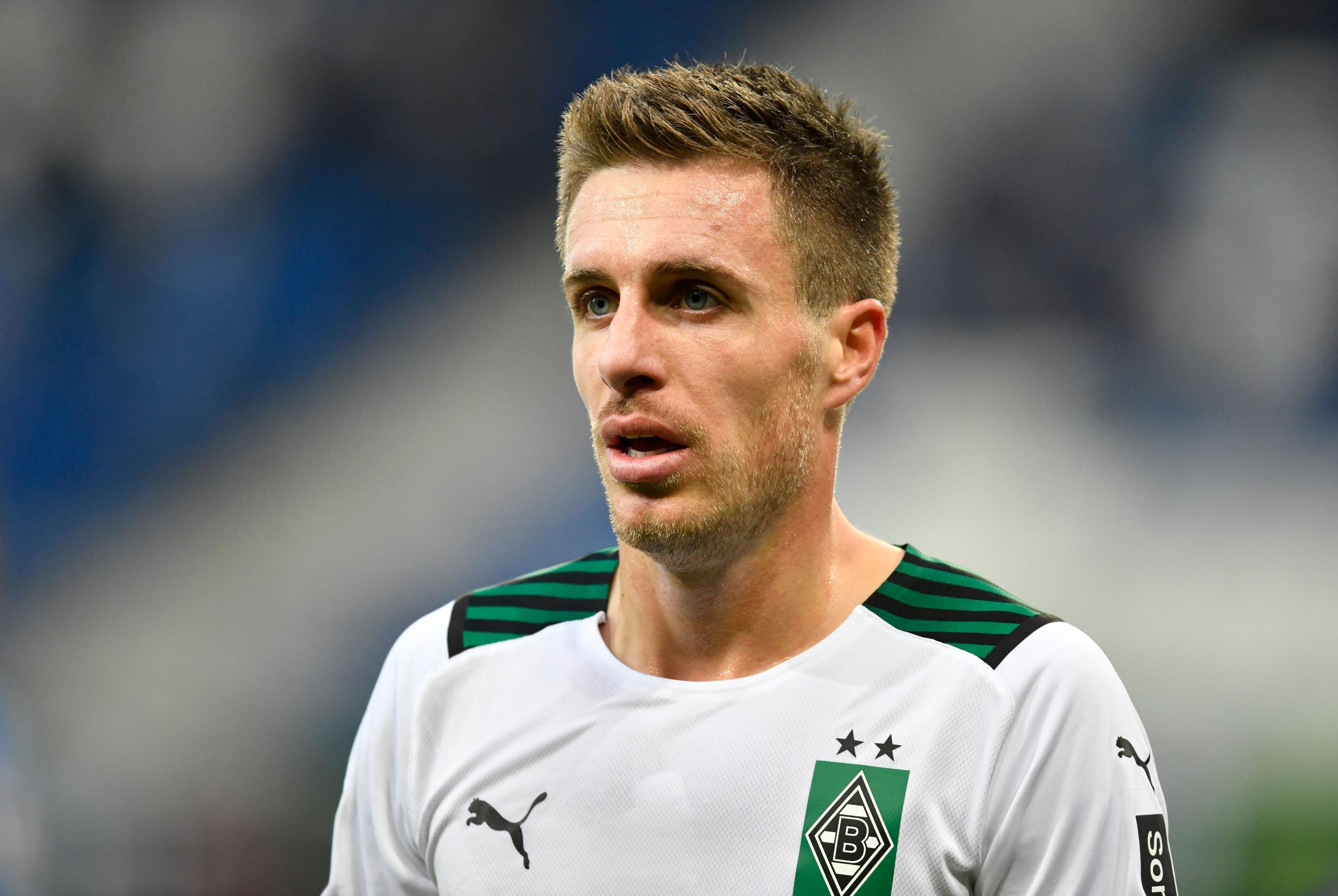 Patrick Herrmann von Borussia Mönchengladbach im Spiel seines Klubs gegen die TSG 1899 Hoffenheim am 18. Dezember 2021.