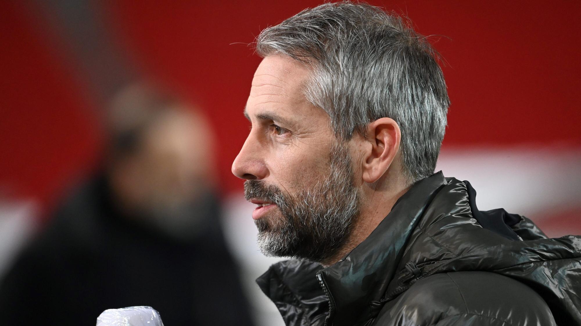 VfL-Trainer Marco Rose von Mönchengladbach ist vor dem DFB-Pokal-Achtelfinale beim VfB Stuttgart am 3. Februar 2021 im Stadion und gibt Interviews.