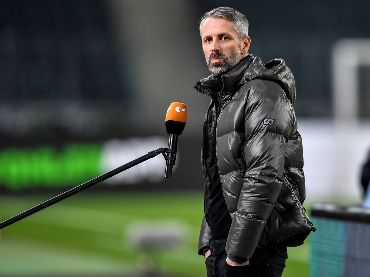 Mönchengladbachs Trainer Marco Rose beim Interview vor dem Spiel gegen Borussia Dortmund am 22. Januar 2021 im Borussia-Park.