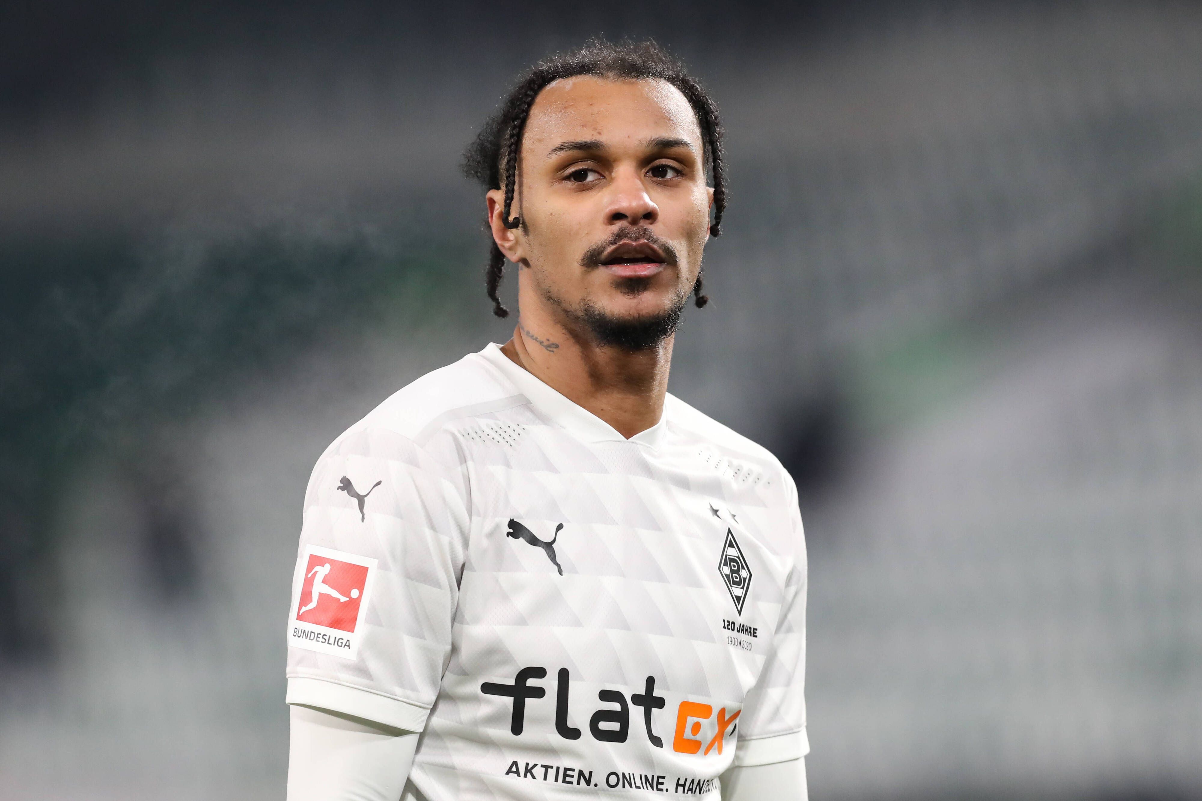 Gladbachs Valentino Lazaro beim Bundesligaspiel der Borussia gegen den VfL Wolfsburg am 14. Februar 2021.