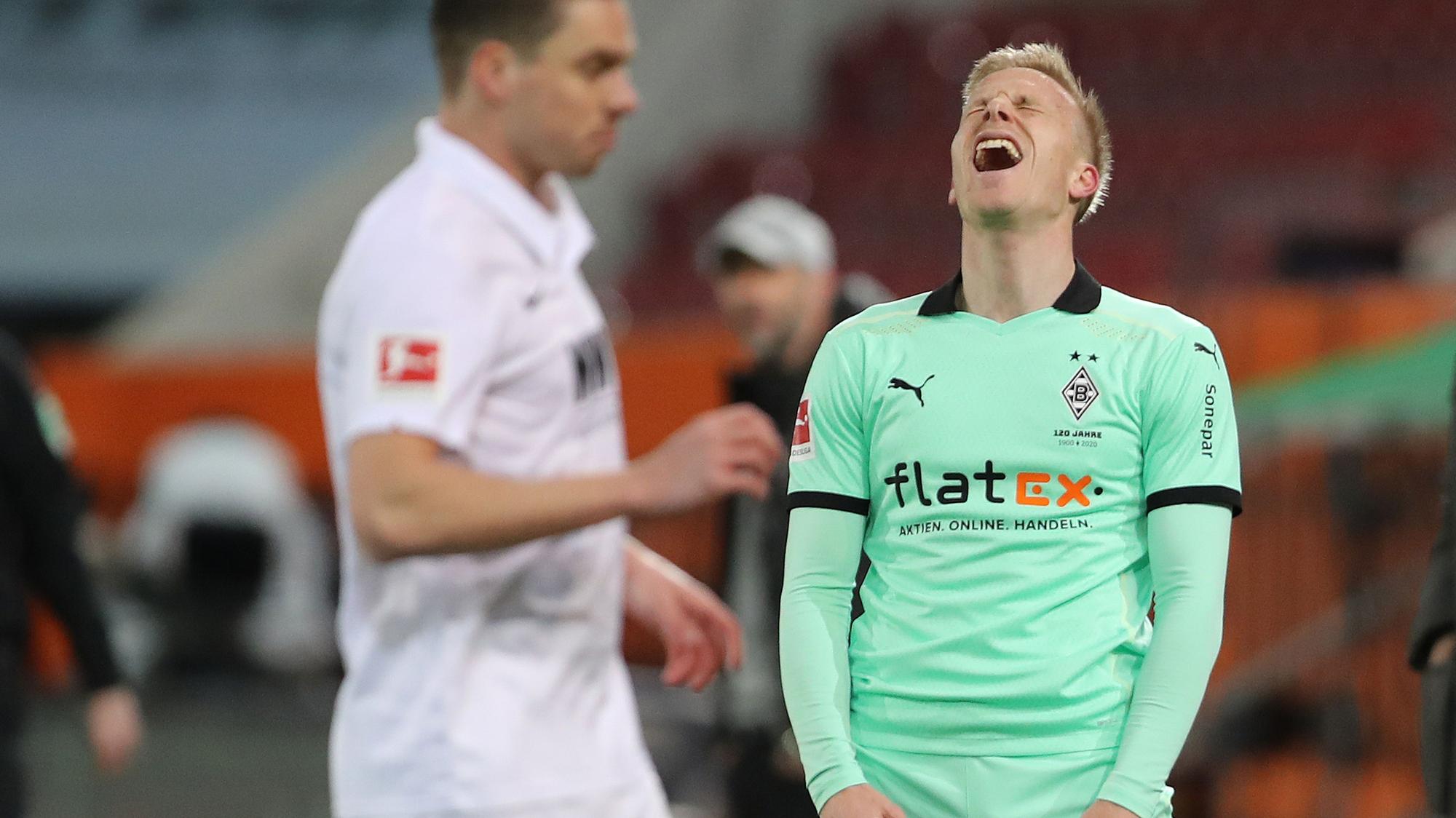 Die Enttäuschung war Gladbachs Oscar Wendt bereits im Spiel anzusehen: Beim FC Augsburg unterlag die Elf vom Niederrhein am 12. März 2021 mit 1:3.