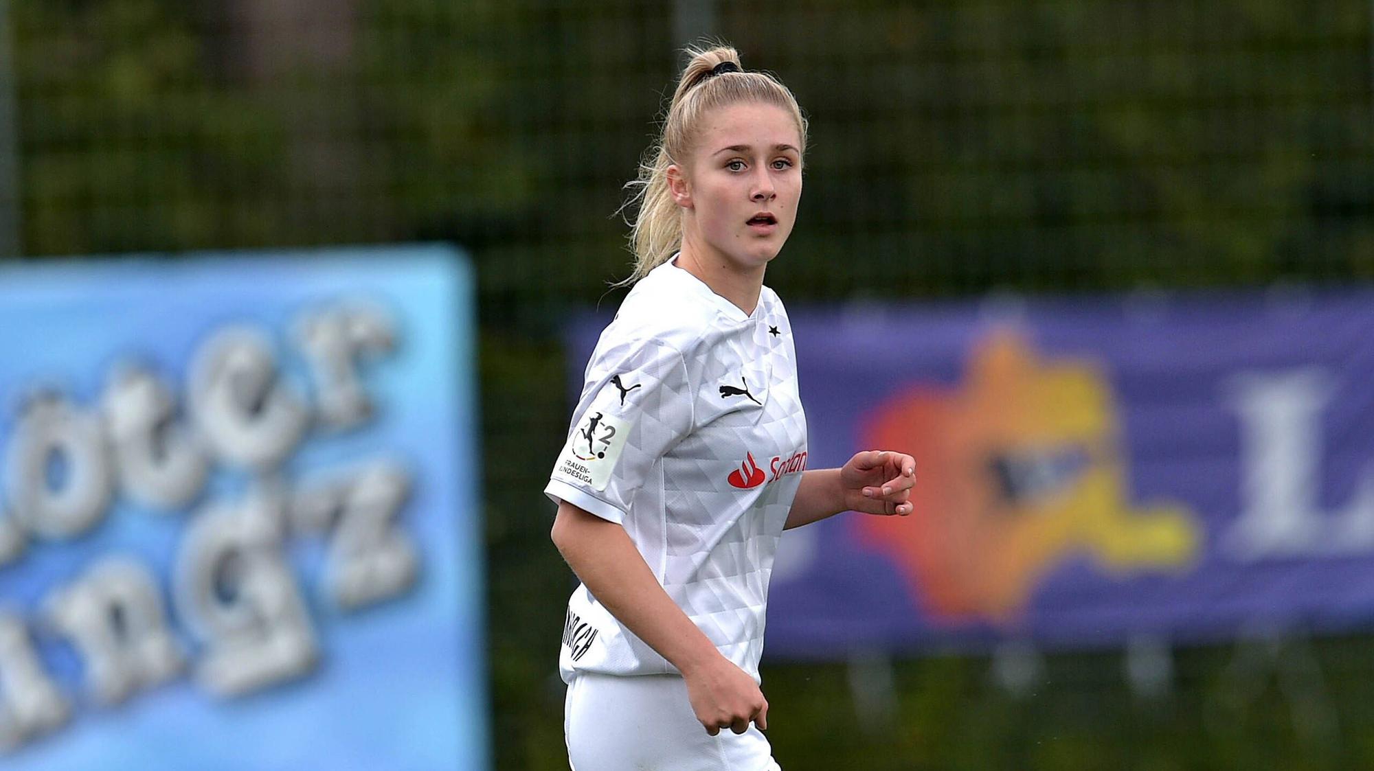 Gladbachs Kim Everaerts beim Spiel der Gladbacher gegen Arminia Bielefeld in der 2. Frauen-Bundesliga am 4. Oktober 2020.