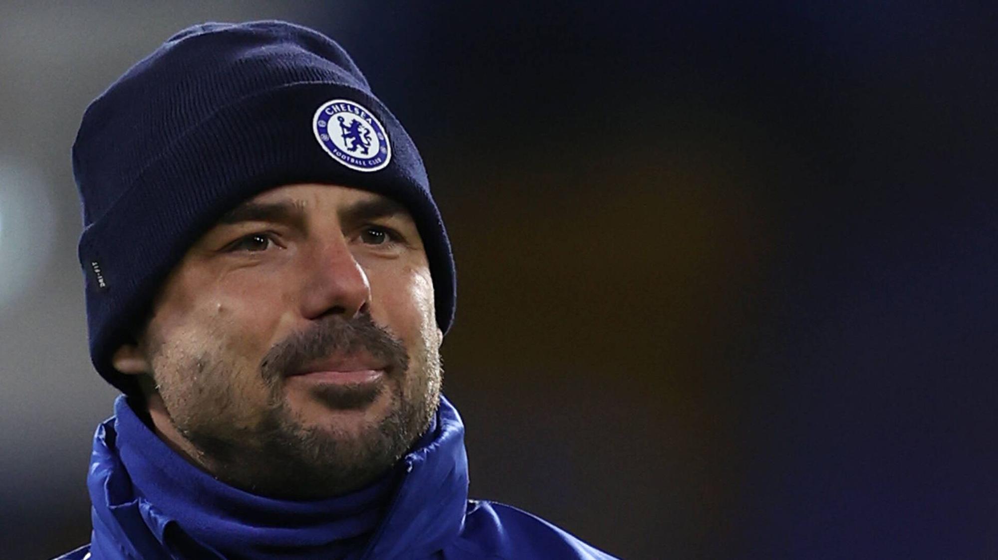 Chelseas Co-Trainer Zsolt Löw beim Heimspiel am 15. Februar 2021 gegen Newcastle United.