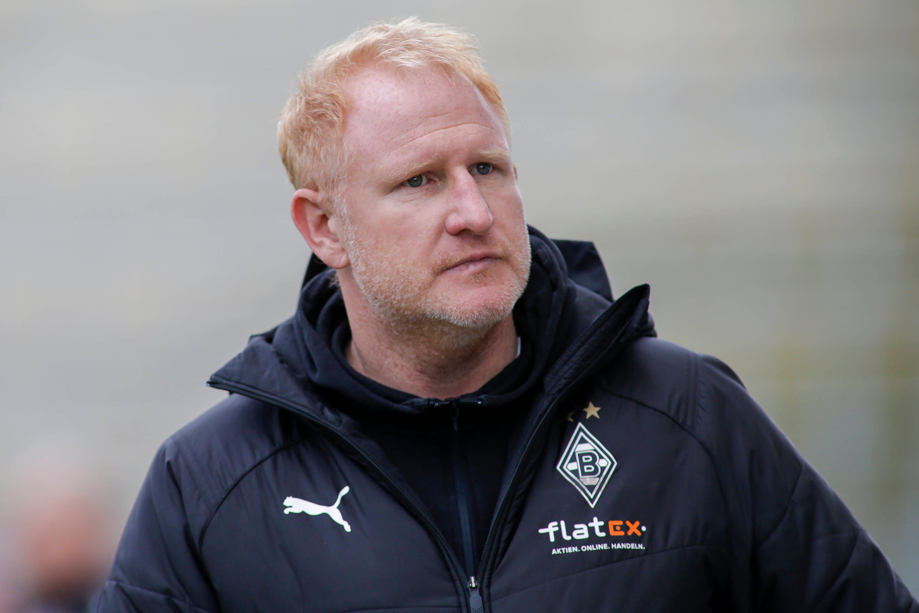 Gladbachs U23-Trainer Heiko Vogel bei einem Regionalliga-Spiel am 20. März 2021 in Essen.