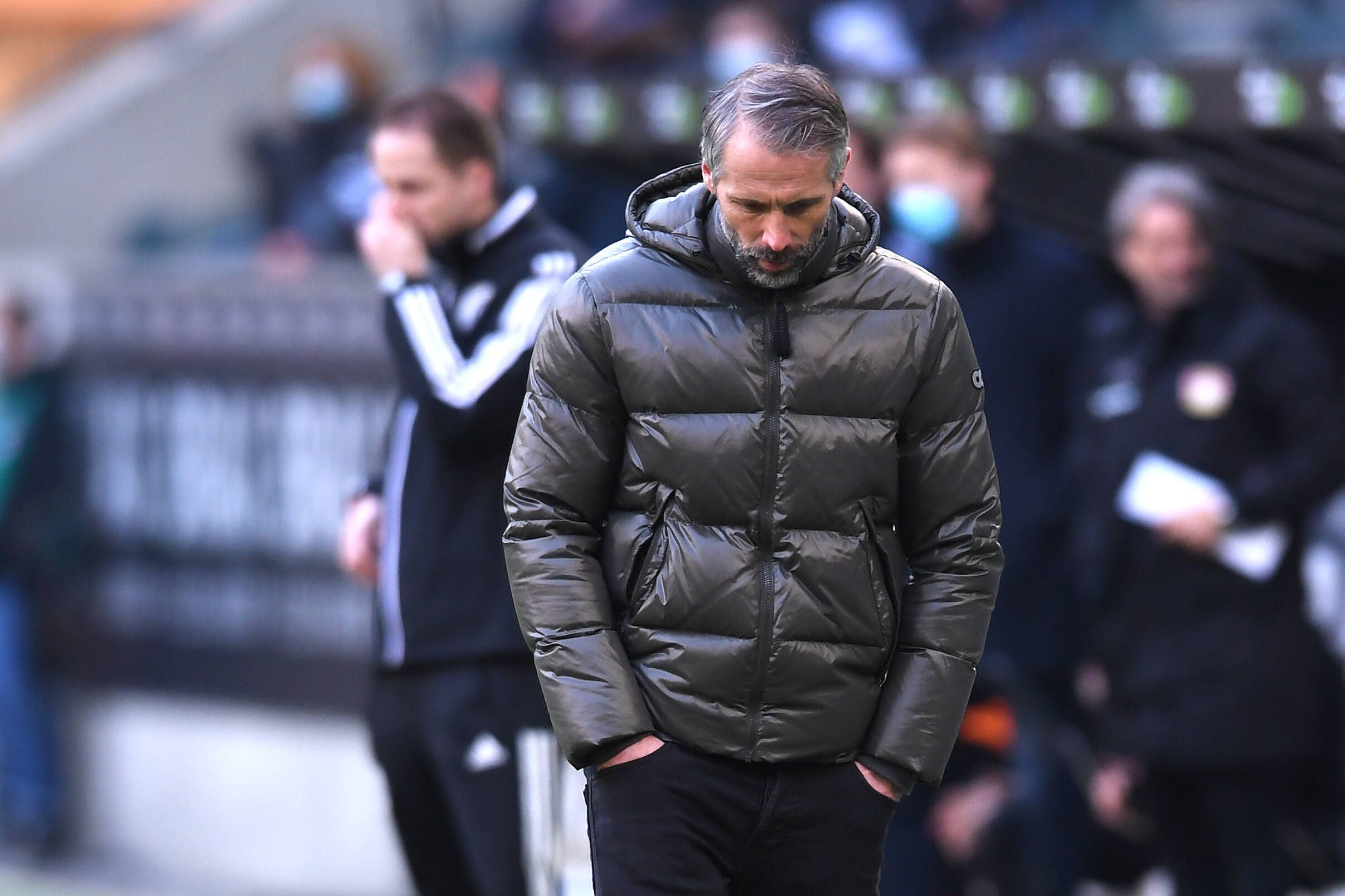 Gladbach-Trainer Marco Rose erlebt mit Borussia im Rheinland-Duell gegen Bayern Leverkusen (6. März 2021) die nächste Bundesliga-Niederlage.