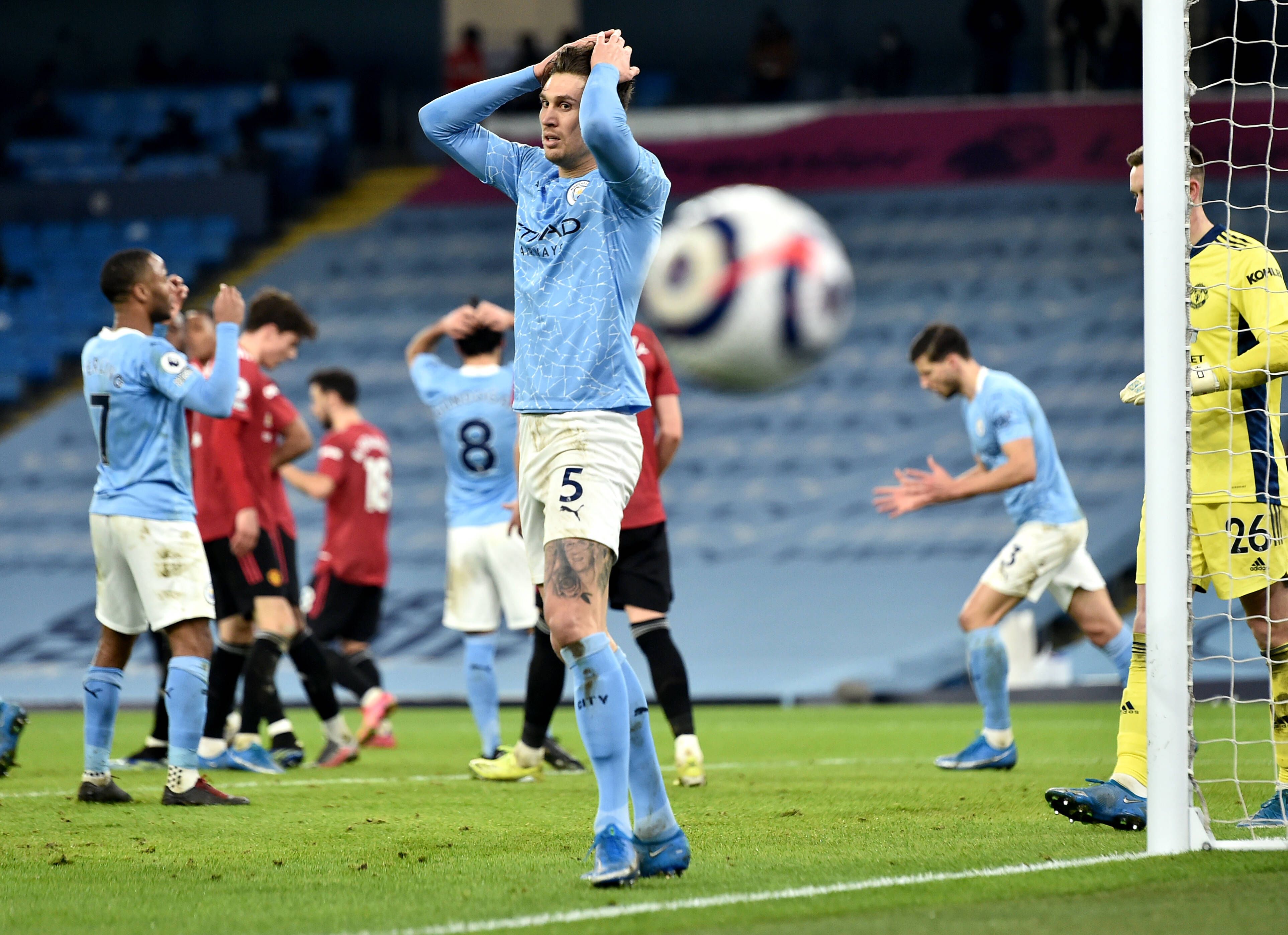 Gladbach Champions League-Gegner Manchester City hat am 7. März 2021 das Premier League Spiel gegen Manchester United verloren.