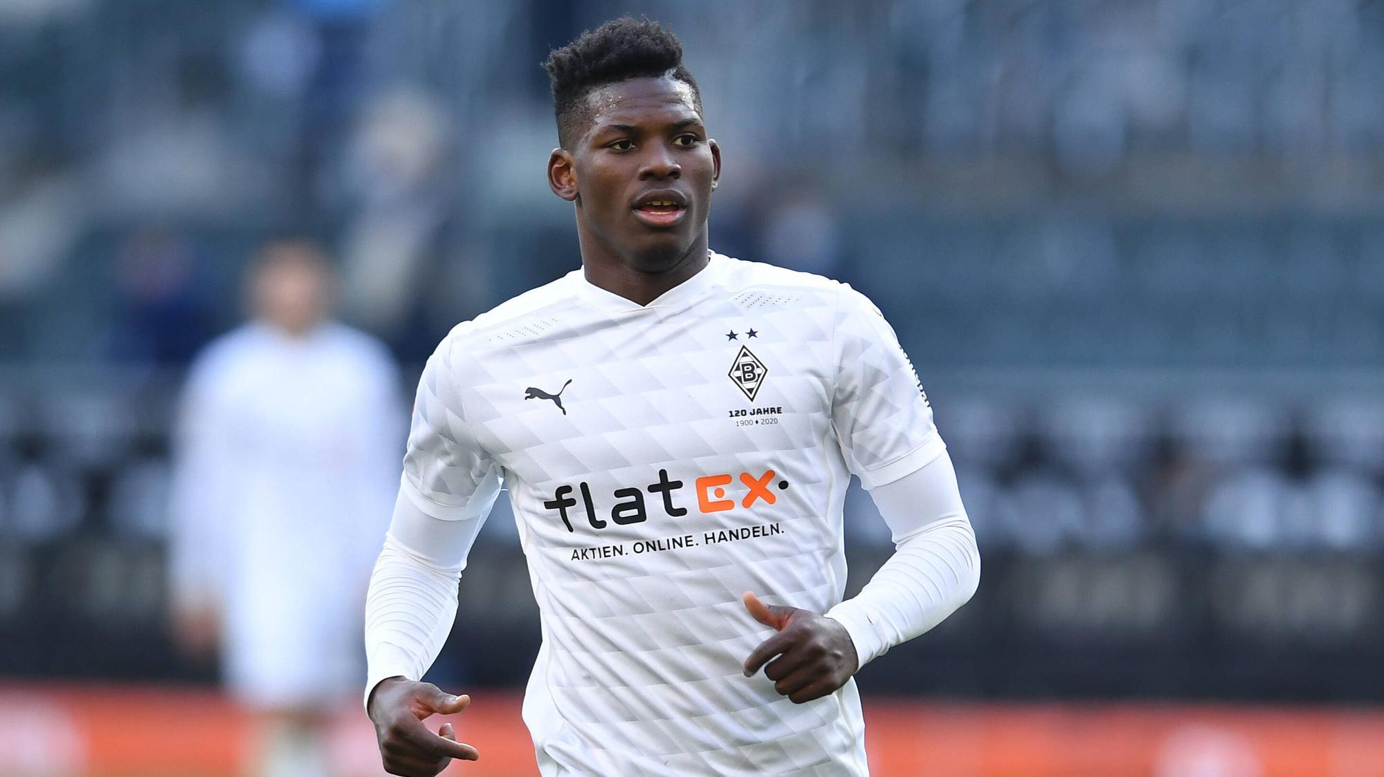 Gladbach-Stürmer Breel Embolo im Bundesliga-Duell am 6. März 2021 gegen Bayer Leverkusen.