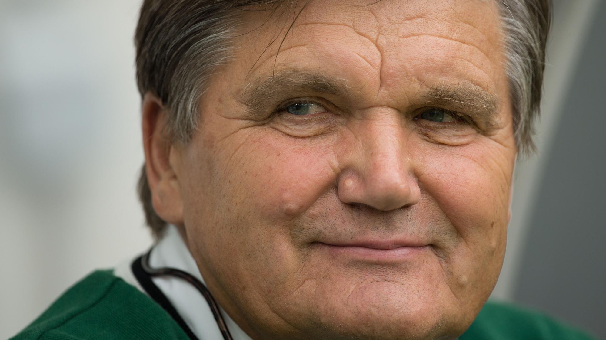 Gladbachs Präsidiumsmitglied Hans Meyer bei einem Spiel der Fohlen bei der TSG 1899 Hoffenheim im Jahr 2013.
