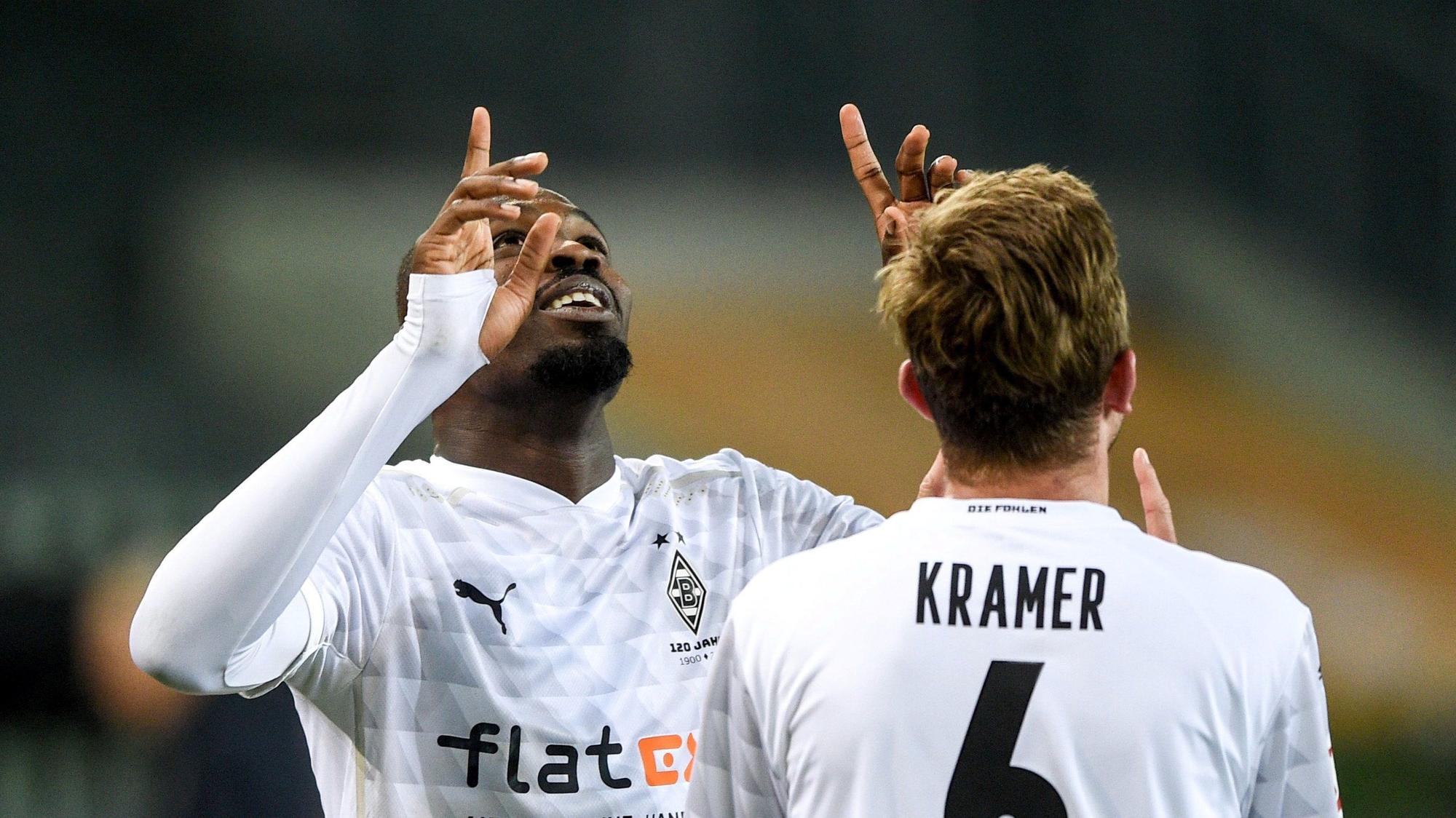 Grund zur Freude bei Marcus Thuram: Der Franzose brachte mit einem Doppelpack in der zweiten Halbzeit die Wende für die Fohlen