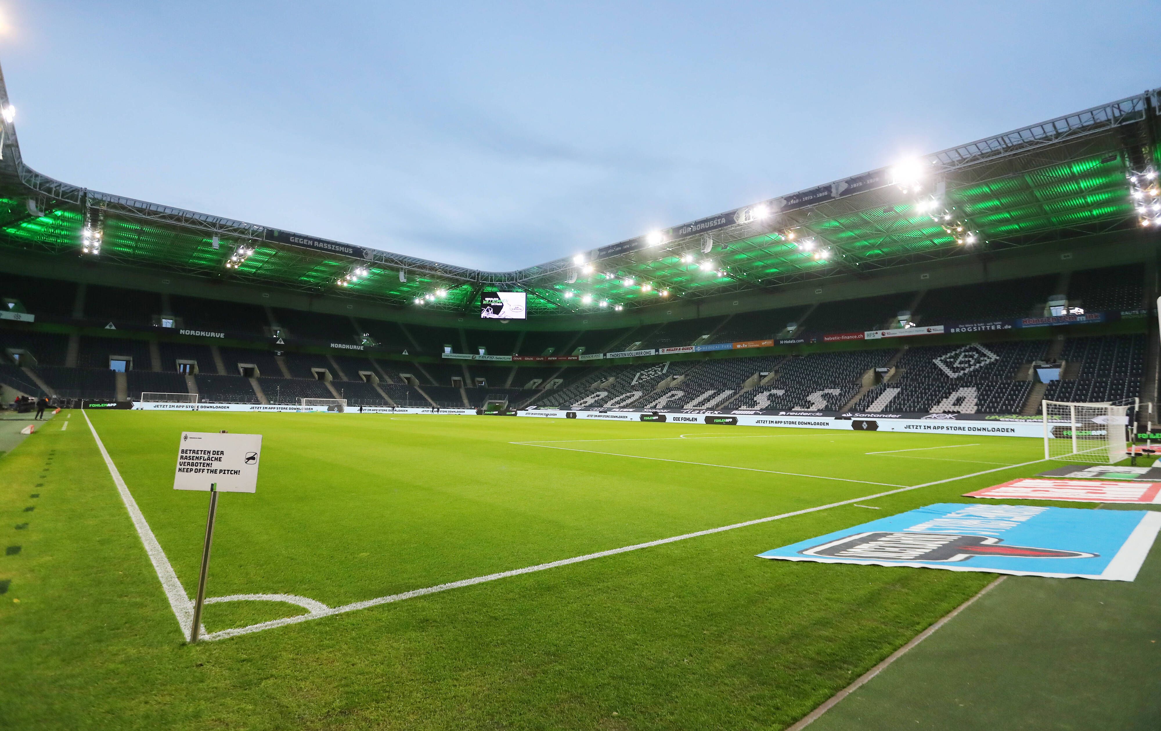 Der Borussia-Park beim Bundesliga-Spiel zwischen Gladbach und RB Leipzig am 31.Oktober 2020.