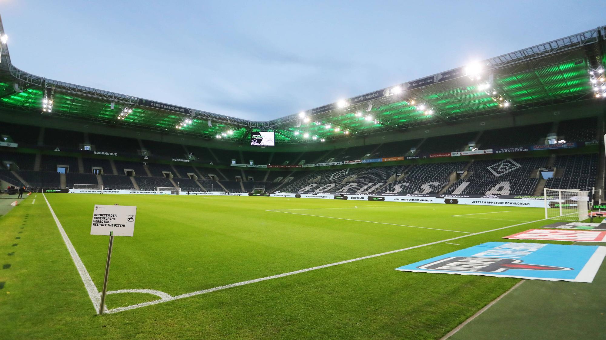 Der Borussia-Park beim Bundesliga-Spiel zwischen Gladbach und RB Leipzig am 31.Oktober 2020.