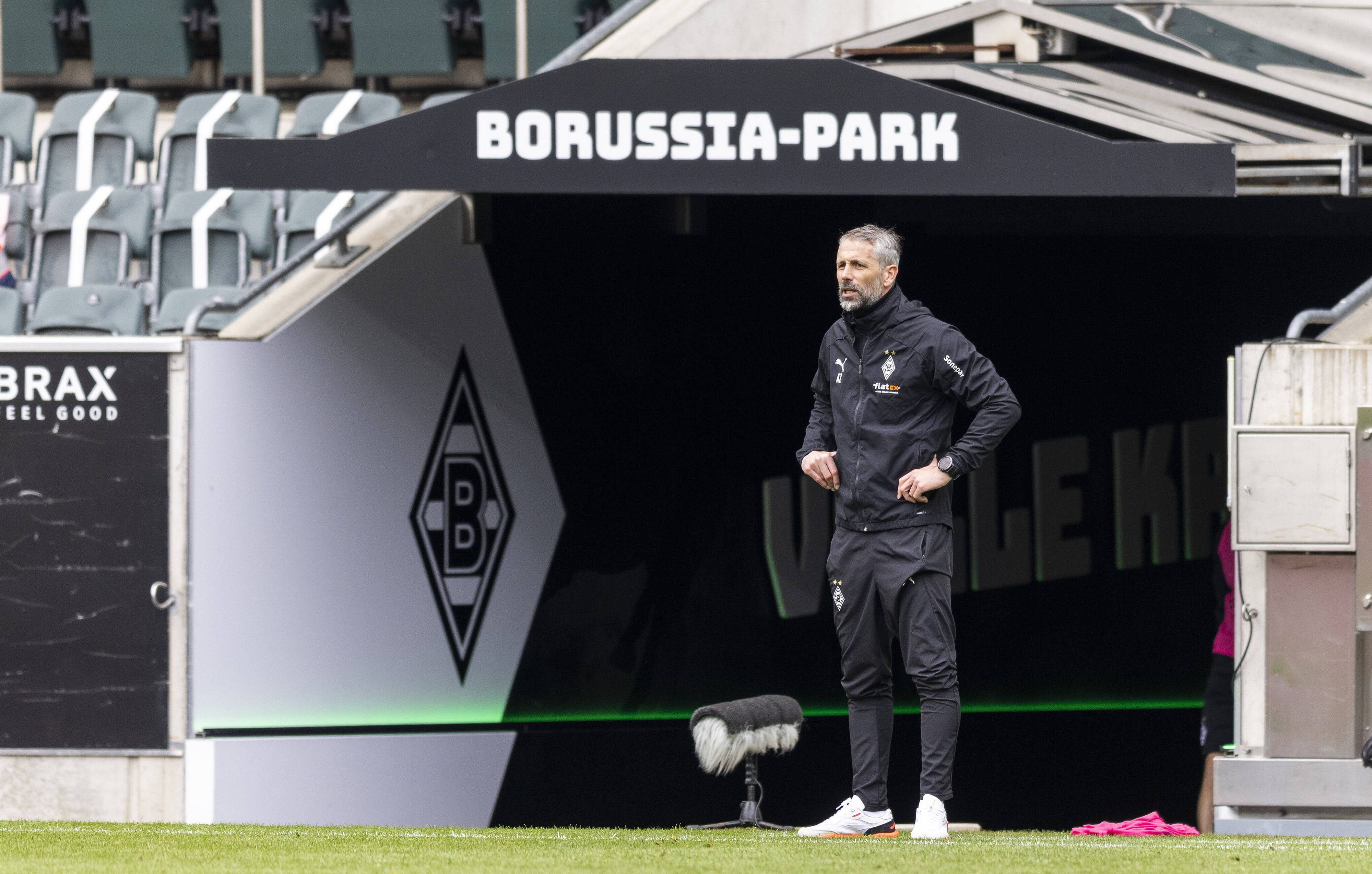 Trainer Marco Rose, hier zu sehen am 15. Mai 2021 im Borussia-Park, verlässt Gladbach nach dieser Saison und wechselt zu Borussia Dortmund.