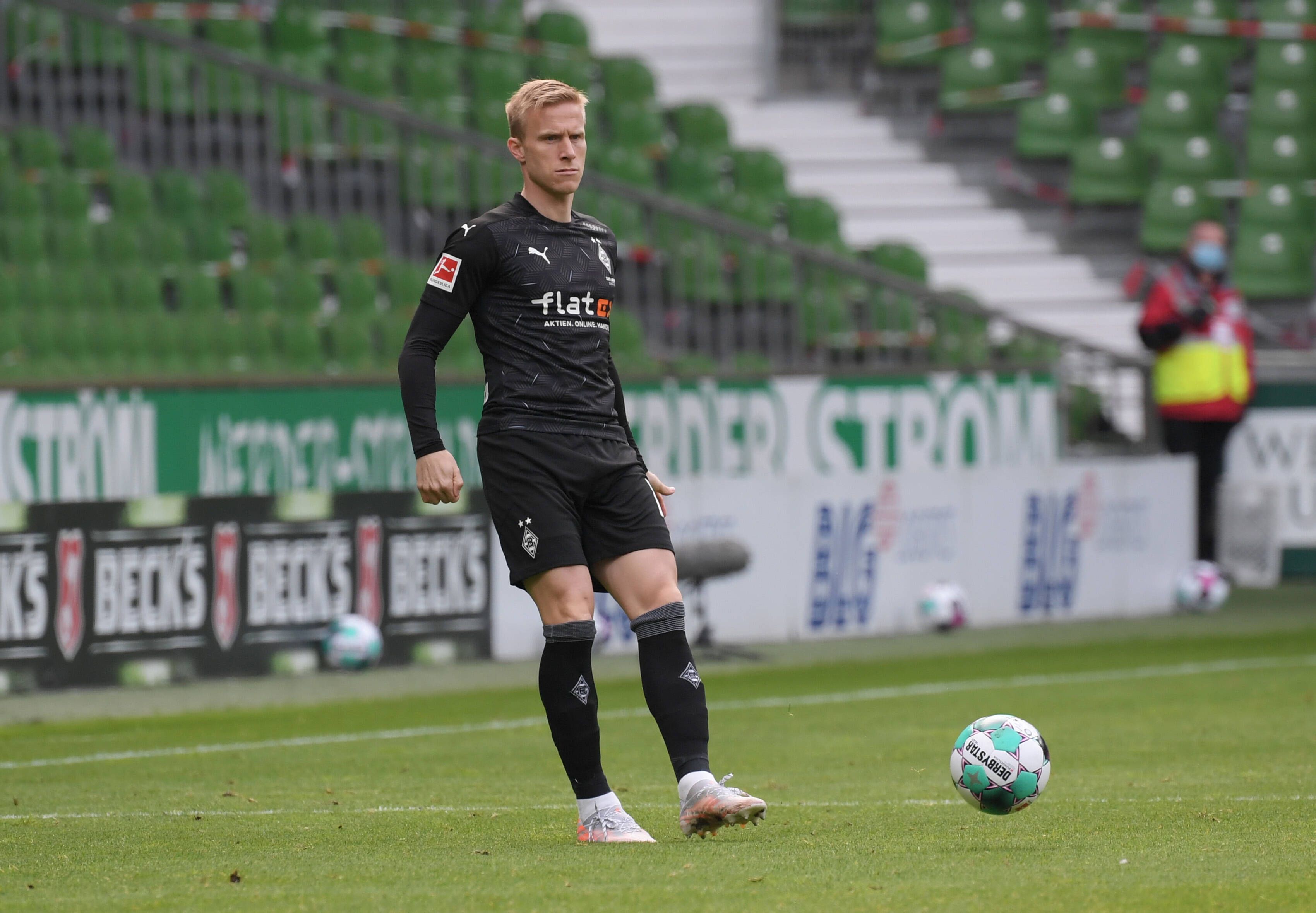 Letzter Einsatz im Gladbach-Trikot: Oscar Wendt konnte bei Borussias 4:2-Sieg bei Werder Bremen am 22. Mai 2021 nochmal Bundesliga-Luft schnuppern.