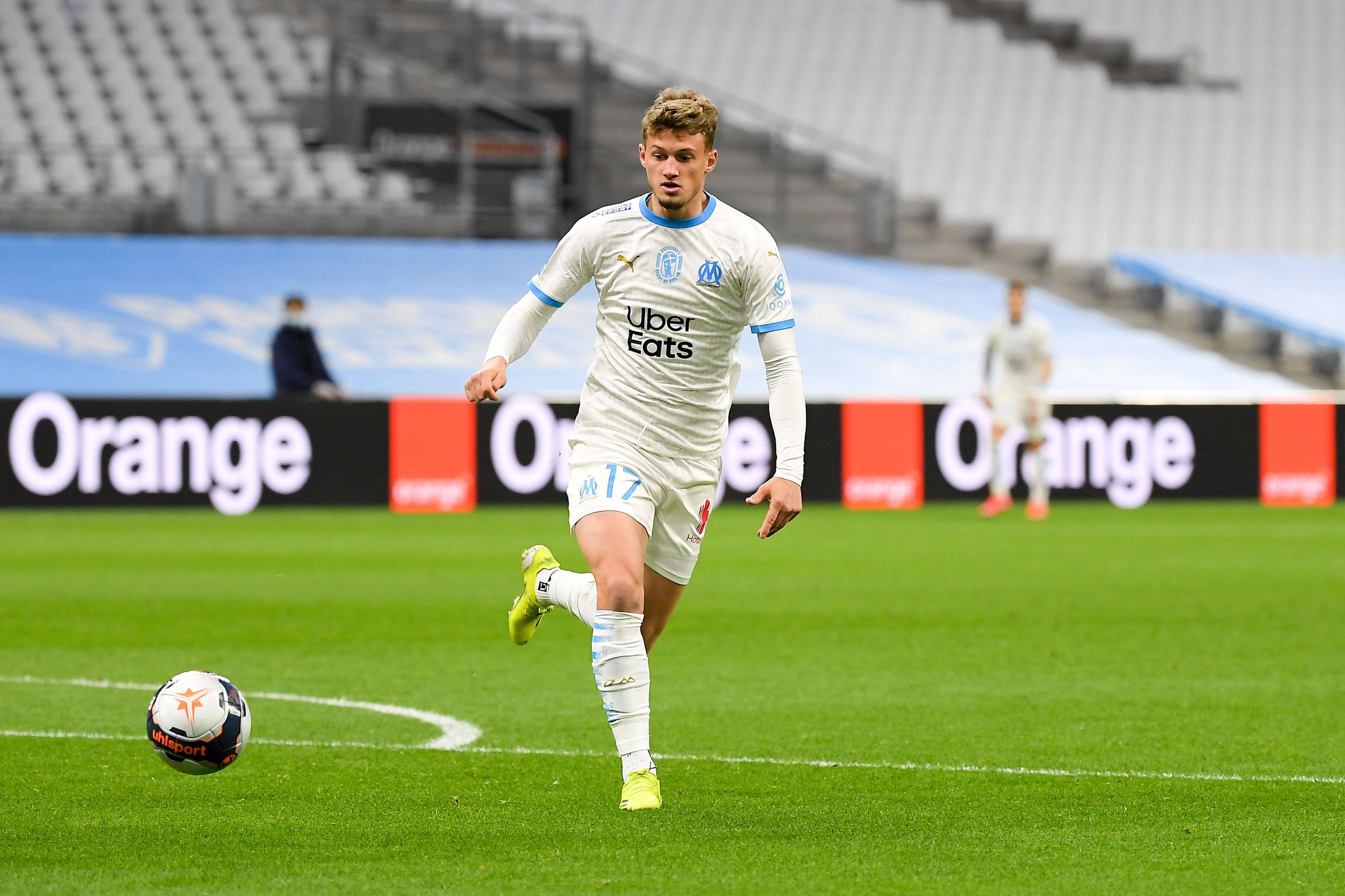 Ex-Gladbacher Michael Cuisance beim Spiel vom französischen Klub Olympique Marseille am 13. März 2021.