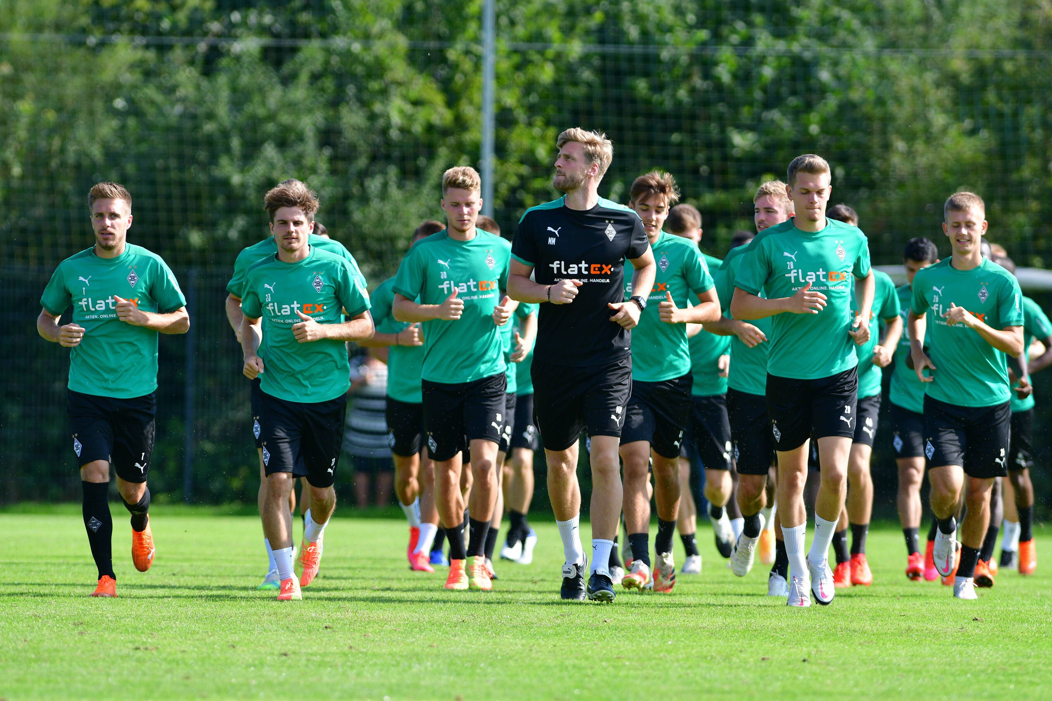 Die Profis der Gladbacher Borussia am 19. August 2020 im Trainingslager in Harsewinkel.