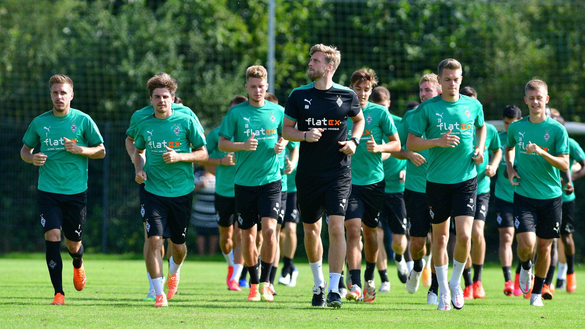 Die Profis der Gladbacher Borussia am 19. August 2020 im Trainingslager in Harsewinkel.