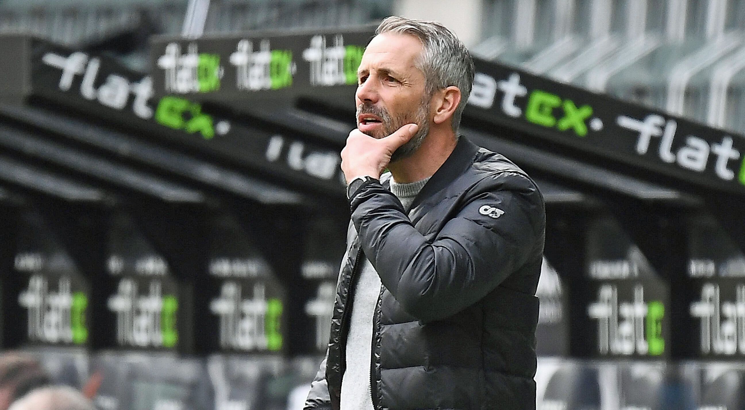 Trainer Marco Rose, hier zu sehen bei Gladbachs Bundesliga-Duell am 17. April 2021 gegen Eintracht Frankfurt.