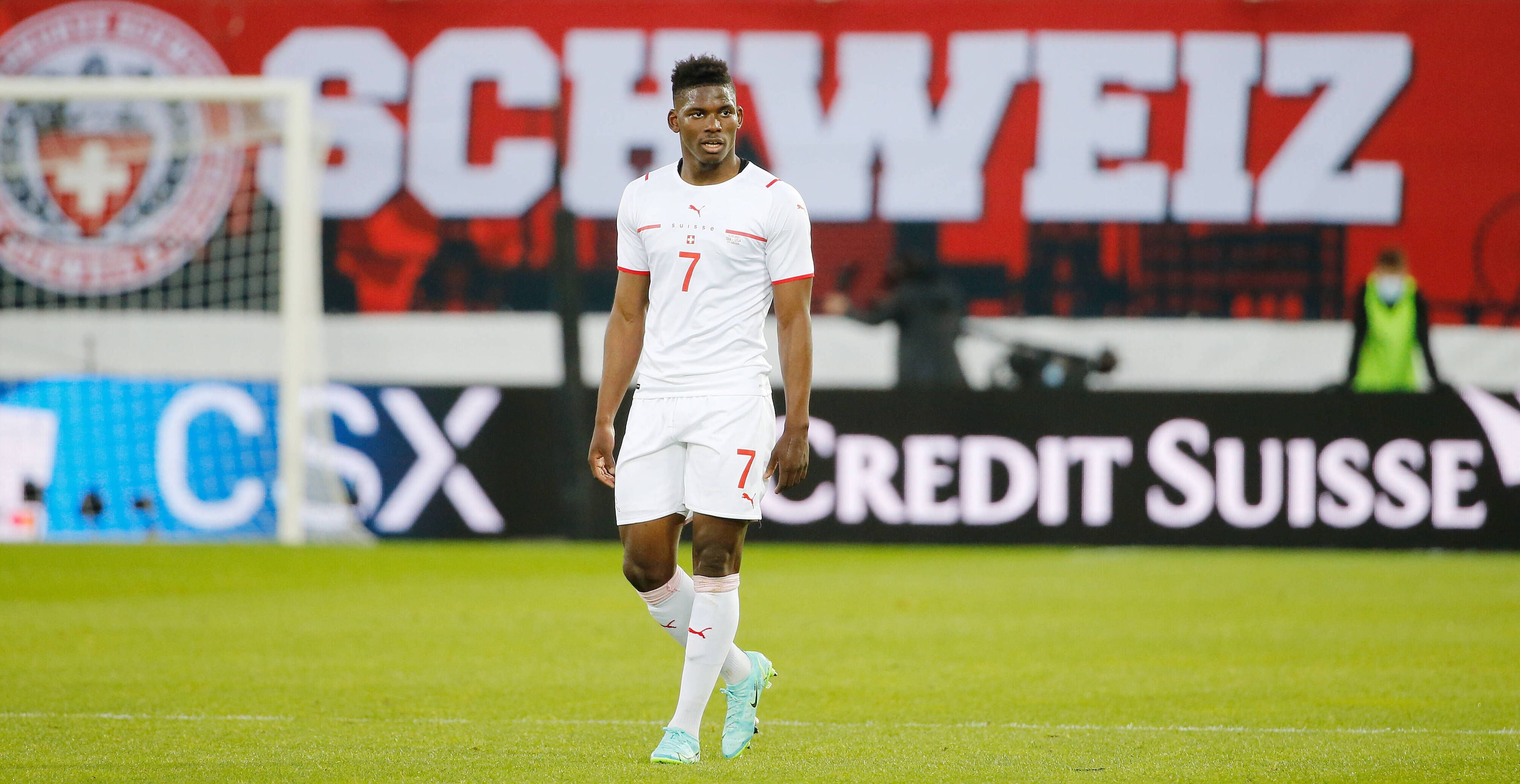 Gladbach-Stürmer Breel Embolo im Testspiel der Schweizer Nationalmannschaft am 30. Mai 2021 gegen die USA in St.Gallen.