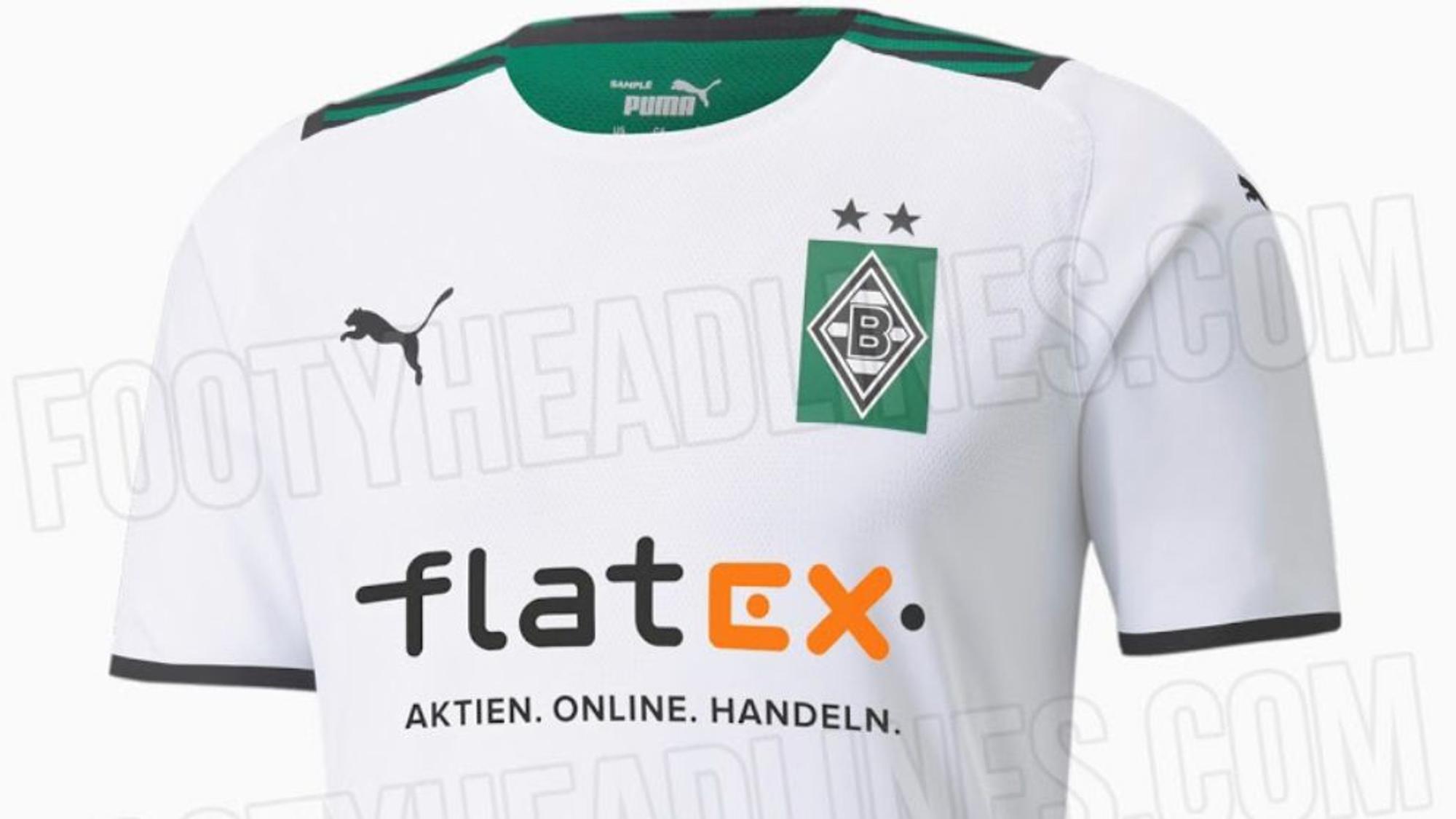 Sieht so das neue Gladbach-Trikot aus? Das Online-Portal www.footyheadlines.com hat am 7. Mai 2021 diese Aufnahmen veröffentlicht.
