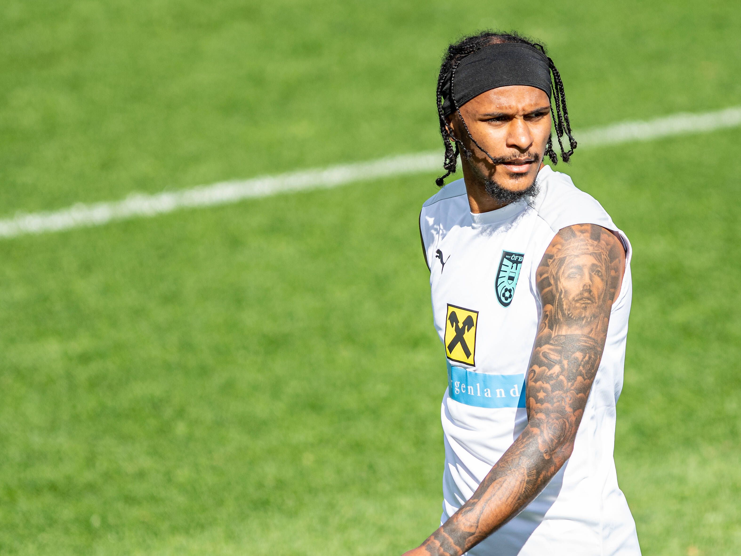 Noch-Gladbacher Valentino Lazaro im Training mit der Österreichischen Nationalmannschaft im Training in Seefeld am 15. Juni 2021