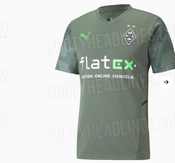 Wie das Online-Portal „Footyheadlines“ am 24. Juni 2021veröffentlichte, soll so das Auswärtstrikot der Gladbacher für die kommende Saison von vorne aussehen.