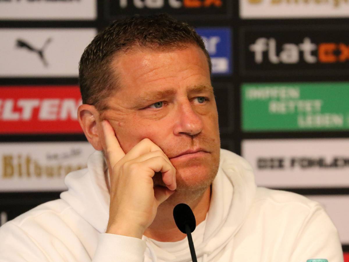 Max Eberl ist am 28. Januar 2022 als Sportdirektor von Borussia Mönchengladbach zurückgetreten. Das Foto zeigt ihn bei einer Pressekonferenz des Klubs am 10. September 2021 im Borussia-Park.