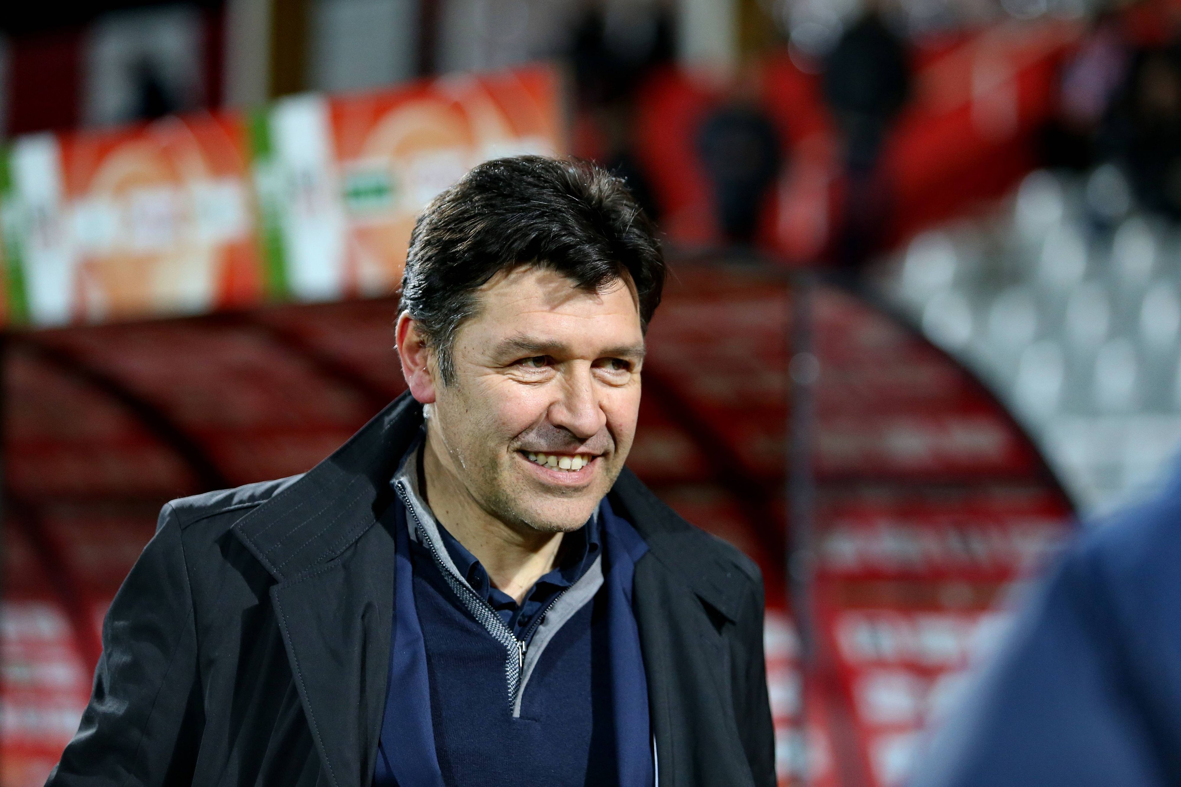 Ex-Borusse Hubert Fournier beim Besuch einer Partie zwischen AC Ajaccio und Lorient am 9. Februar 2018. Der 54-Jährige soll bei Borussia Mönchengladbach hoch im Kurs stehen.