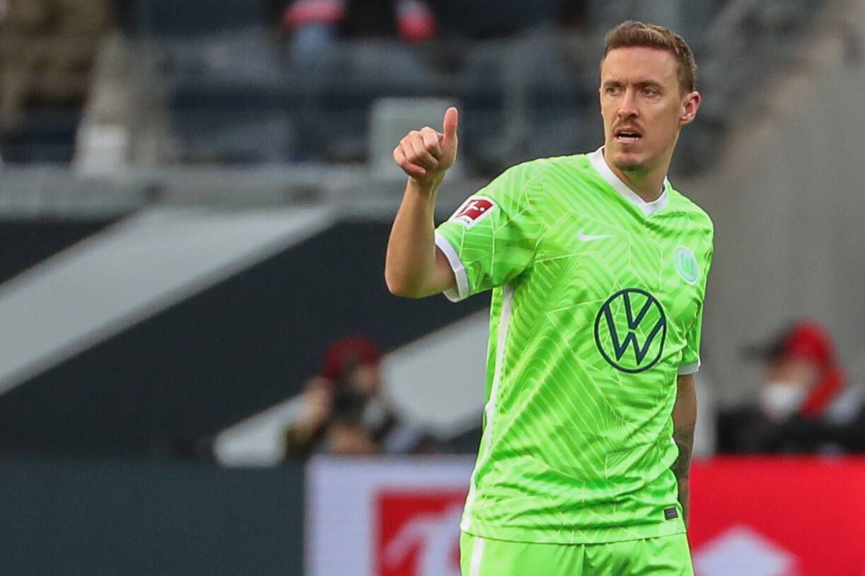 Max Kruse am 12. Februar 2022 im Trikot des VfL Wolfsburg gegen Eintracht Frankfurt